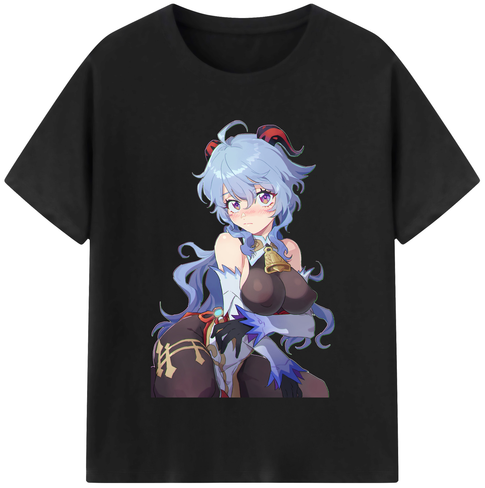 げんし神 甘雨 かんう genshin Ganyu 綿100％半袖Tシャツ（フロントプリント）