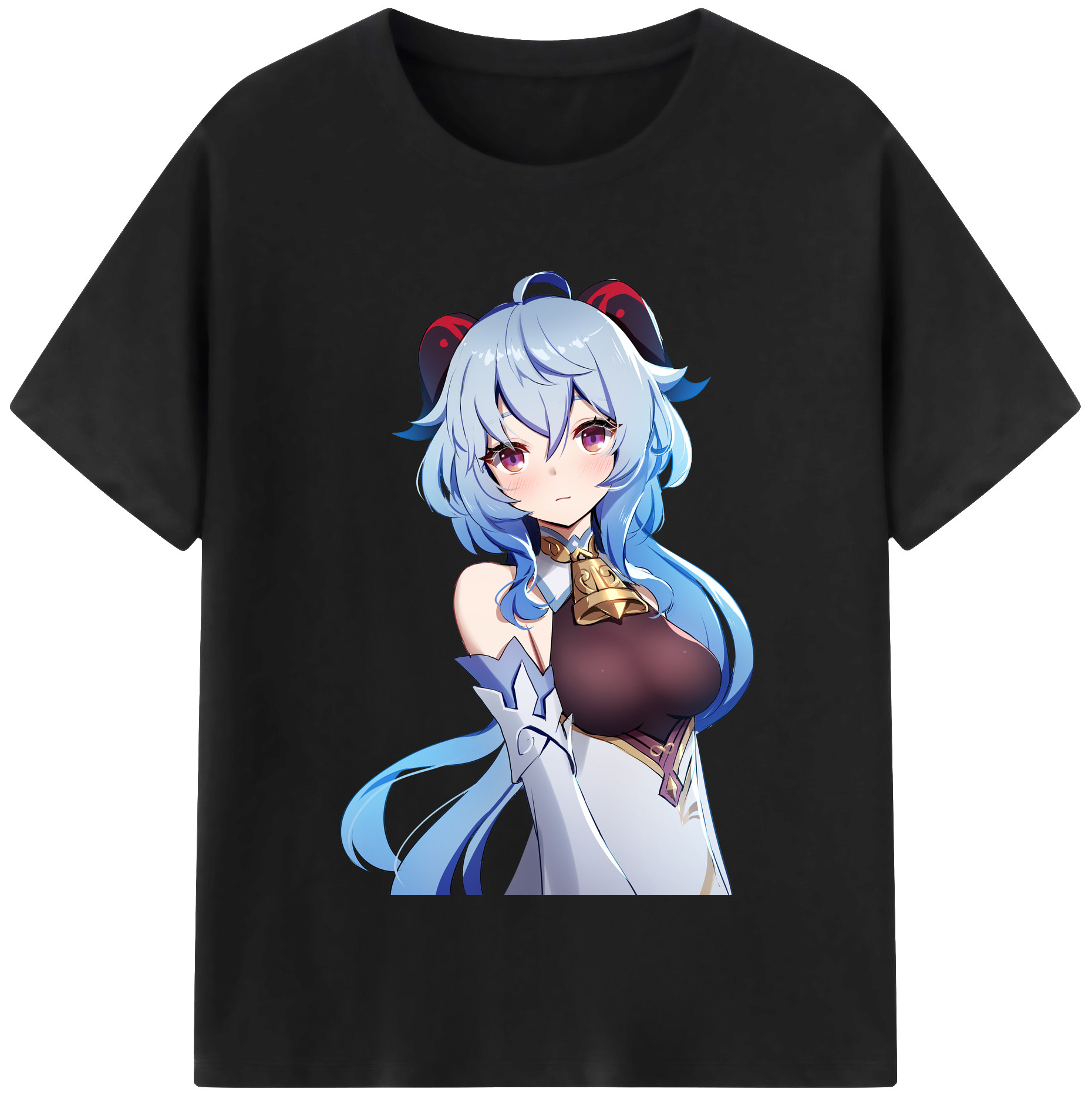 げんし神 甘雨 かんう genshin Ganyu 綿100％半袖Tシャツ（フロントプリント）