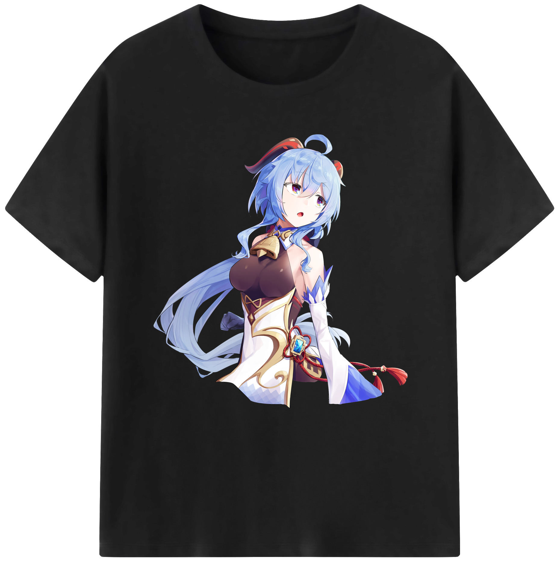 げんし神 甘雨 かんう genshin Ganyu 綿100％半袖Tシャツ（フロントプリント）