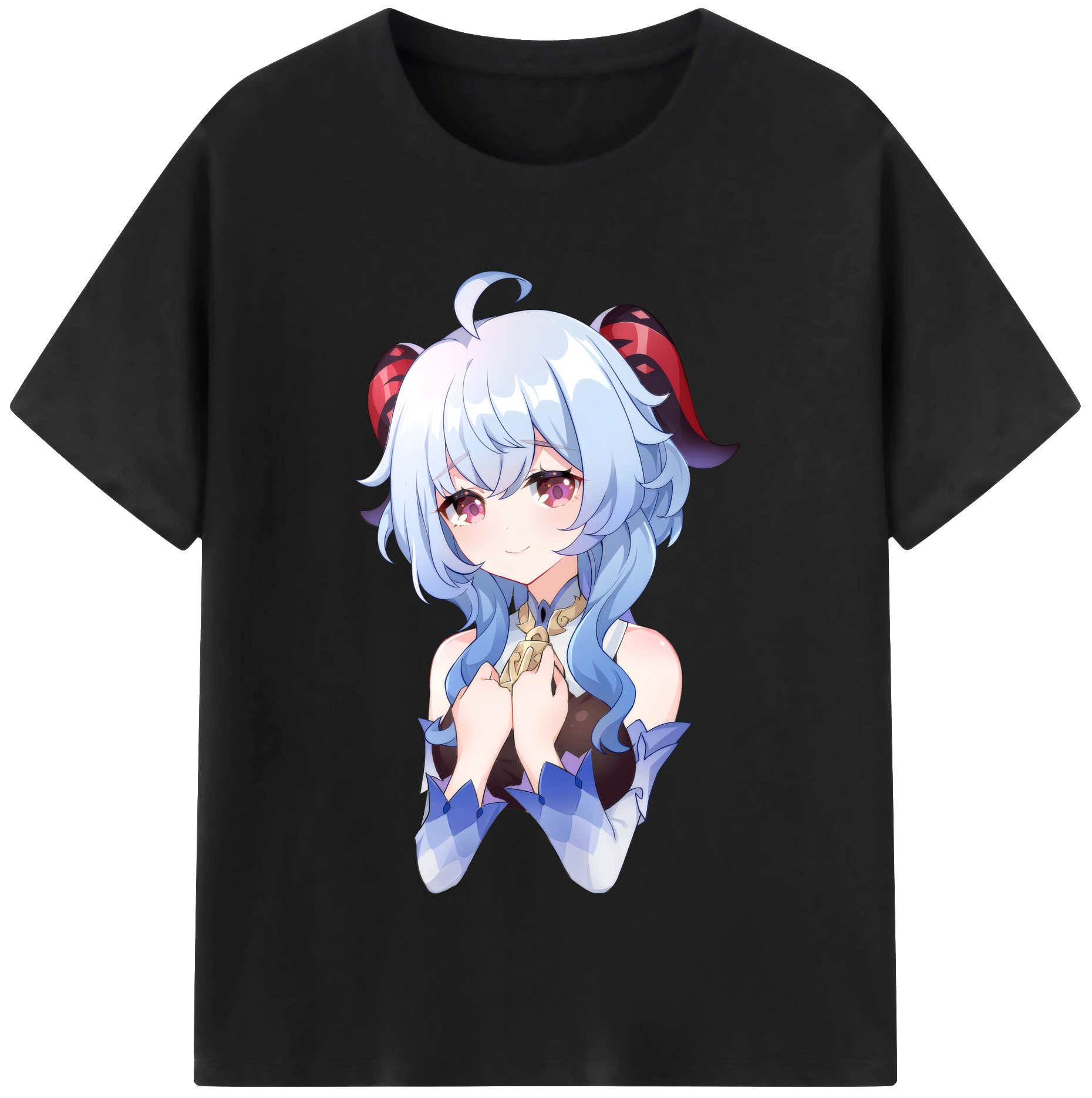 げんし神 甘雨 かんう genshin Ganyu 綿100％半袖Tシャツ（フロントプリント）