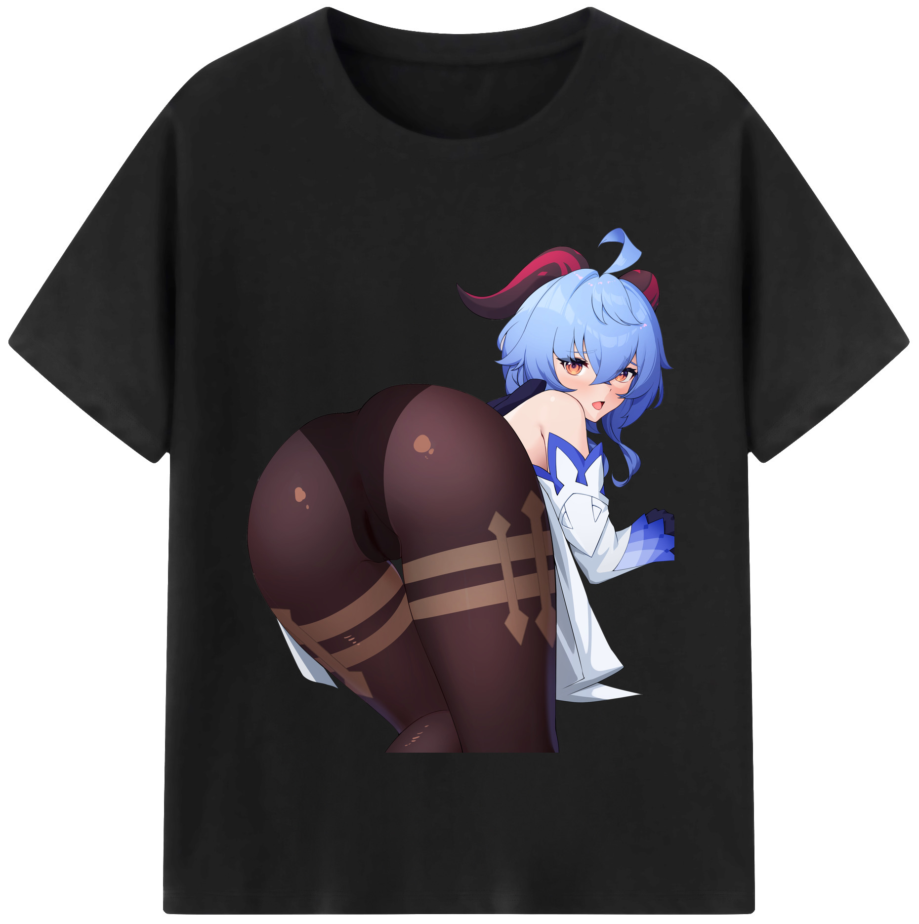 げんし神 甘雨 かんう genshin Ganyu 綿100％半袖Tシャツ（フロントプリント）