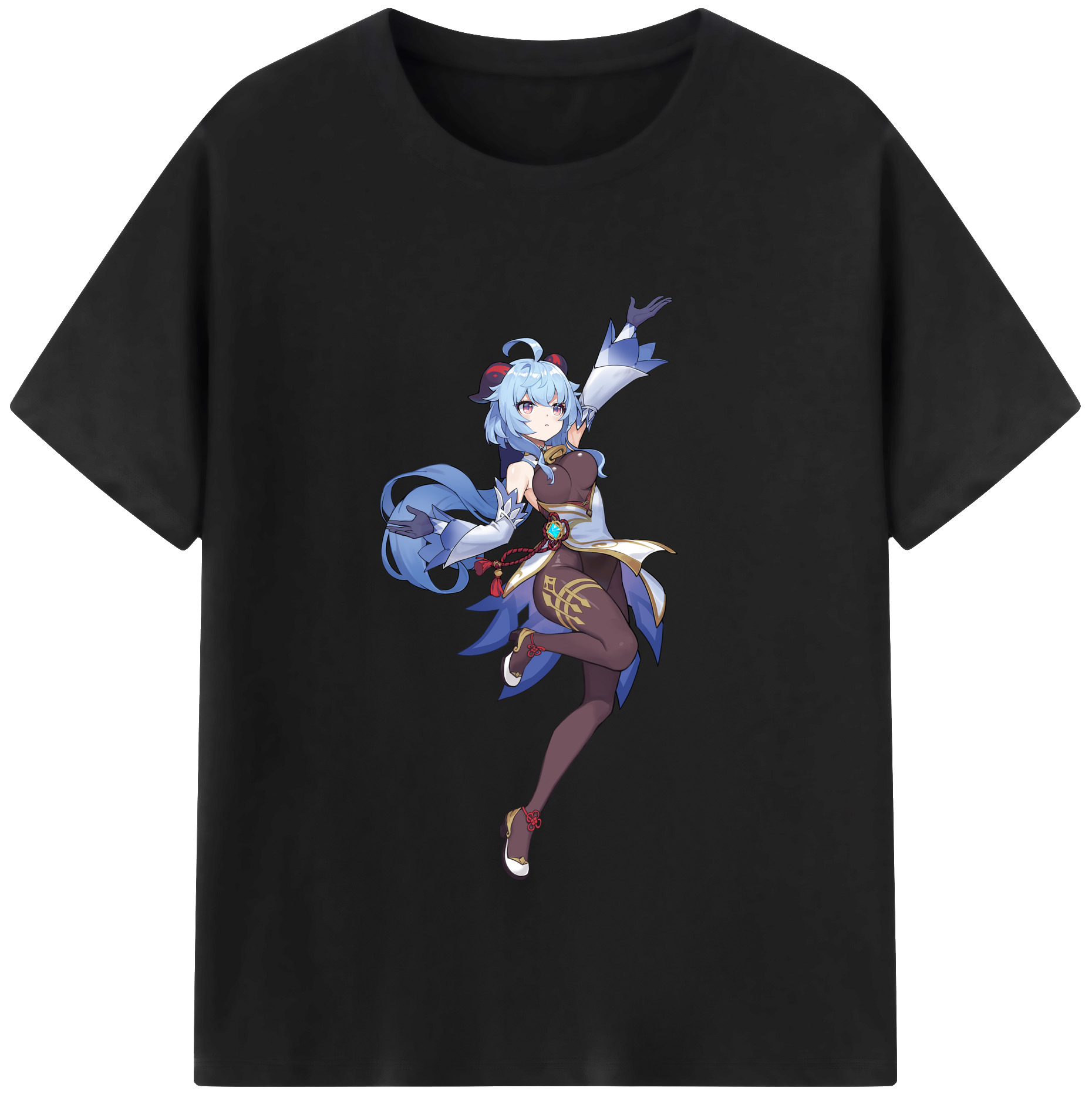 げんし神 甘雨 かんう genshin Ganyu 綿100％半袖Tシャツ（フロントプリント）