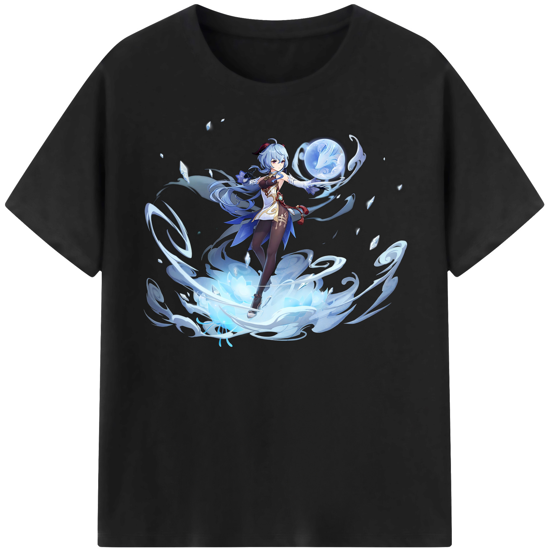 げんし神 甘雨 かんう genshin Ganyu 綿100％半袖Tシャツ（フロントプリント）