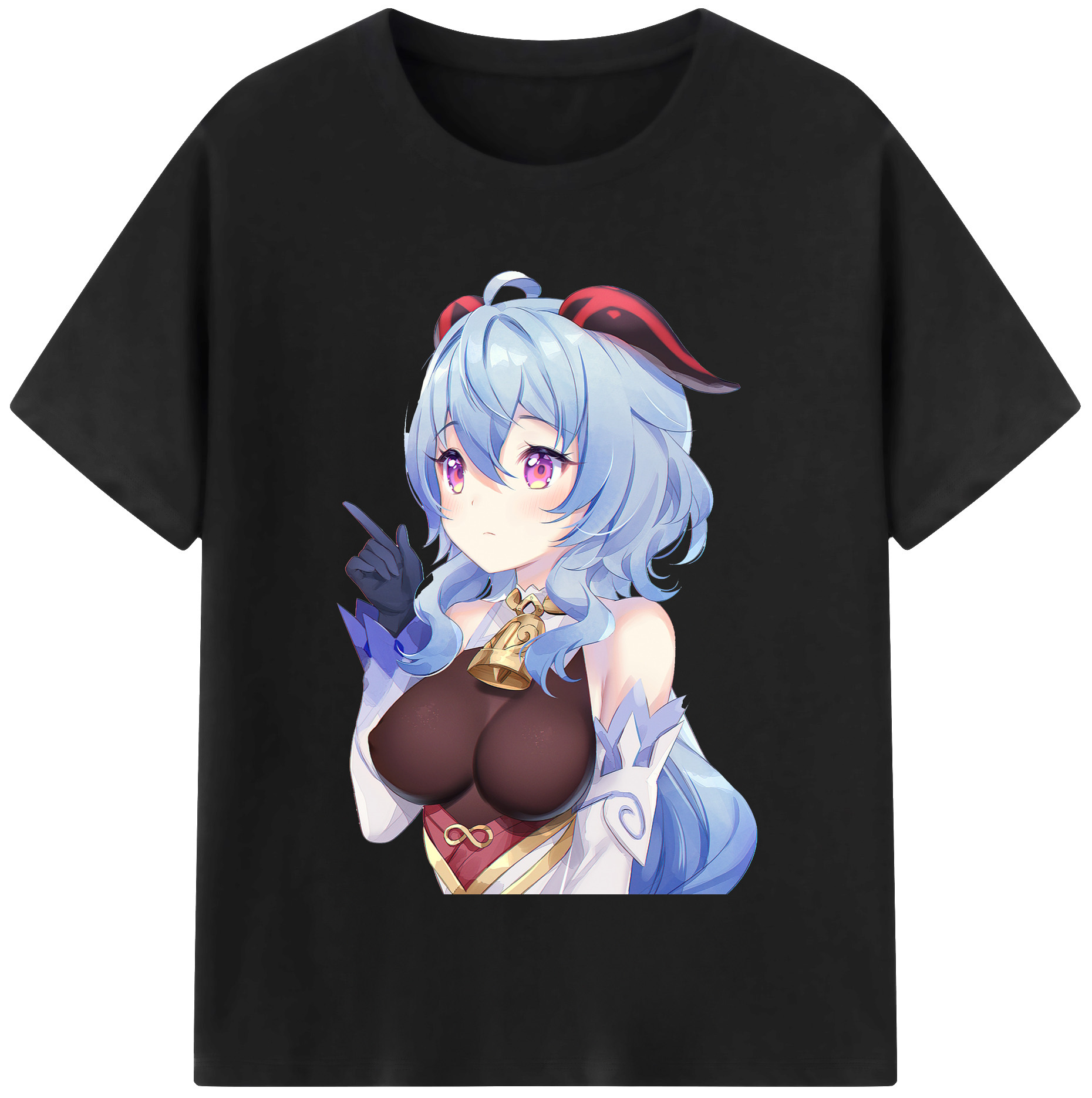 げんし神 甘雨 かんう genshin Ganyu 綿100％半袖Tシャツ（フロントプリント）