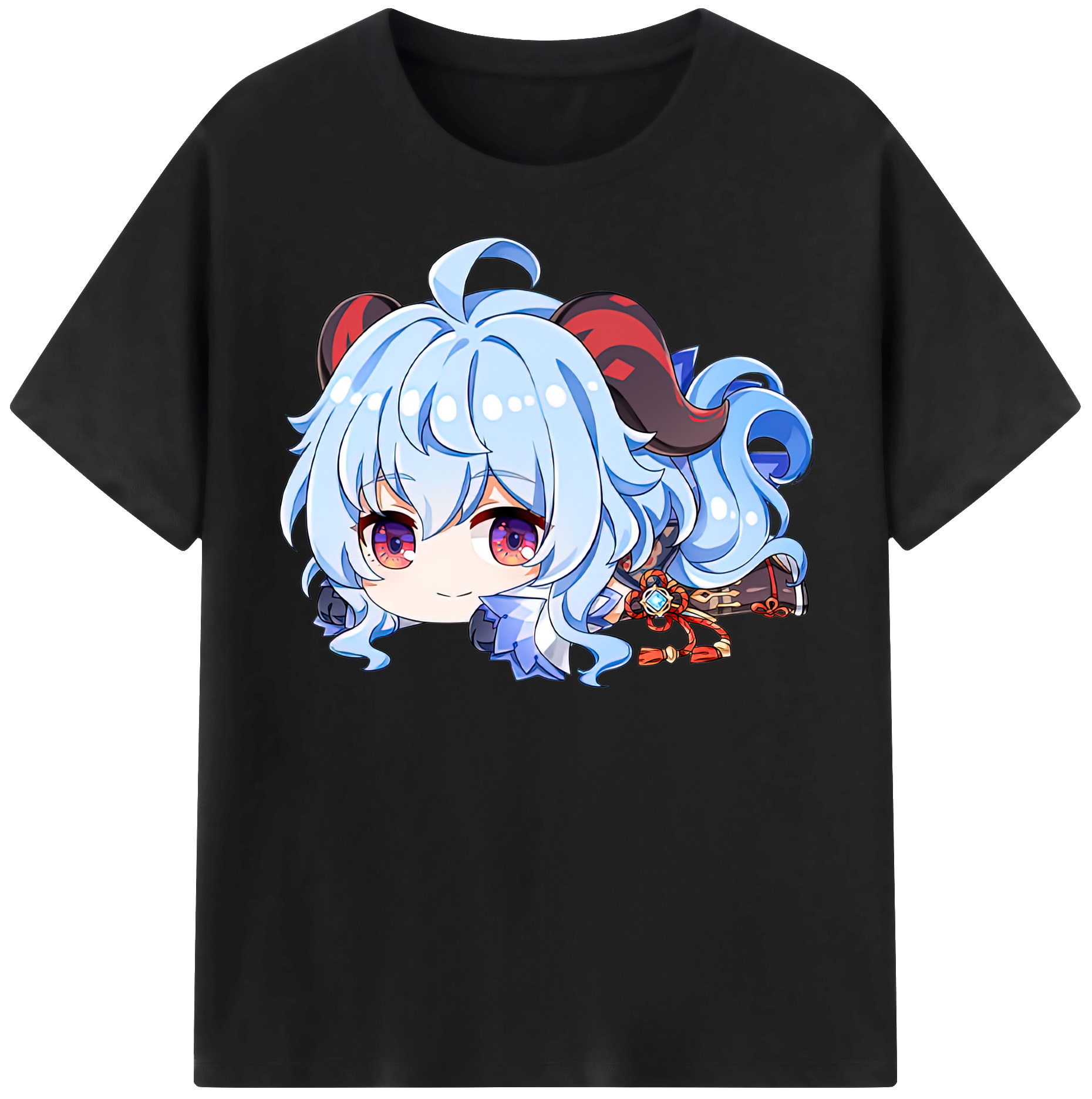 げんし神 甘雨 かんう genshin Ganyu 綿100％半袖Tシャツ（フロントプリント）