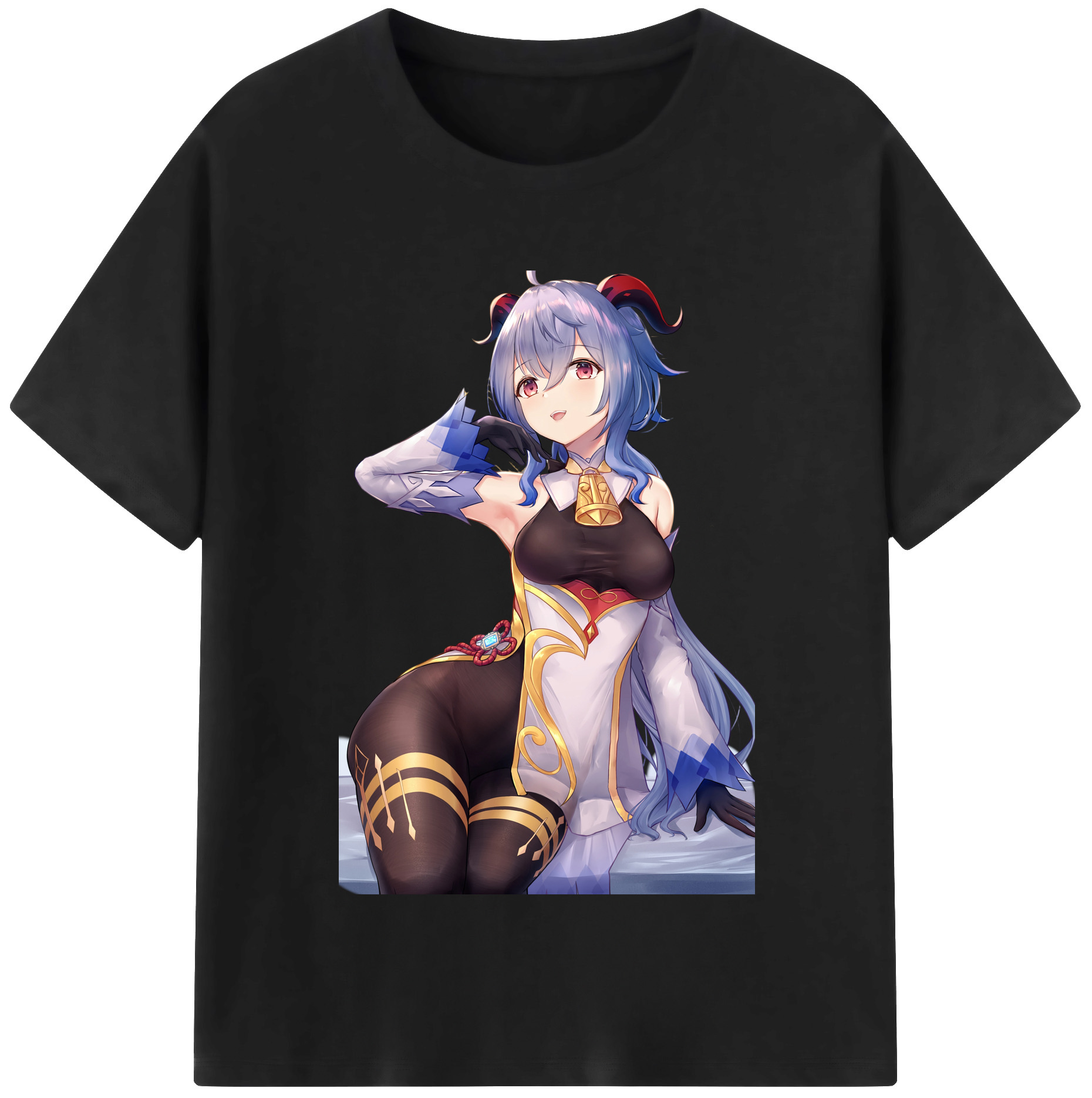 げんし神 甘雨 かんう genshin Ganyu 綿100％半袖Tシャツ（フロントプリント）