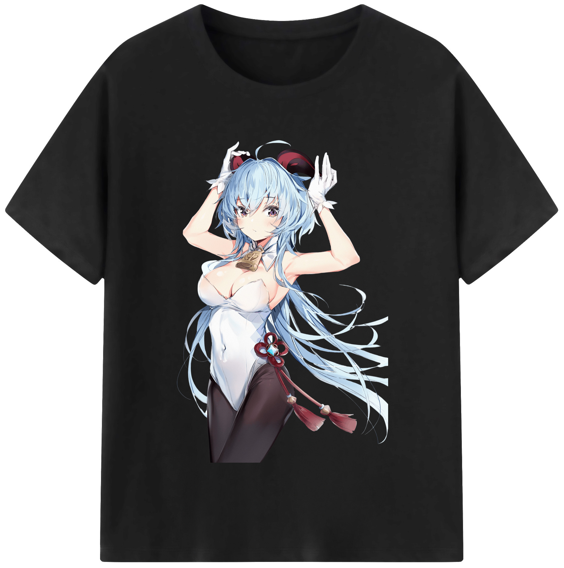 げんし神 甘雨 かんう genshin Ganyu 綿100％半袖Tシャツ（フロントプリント）