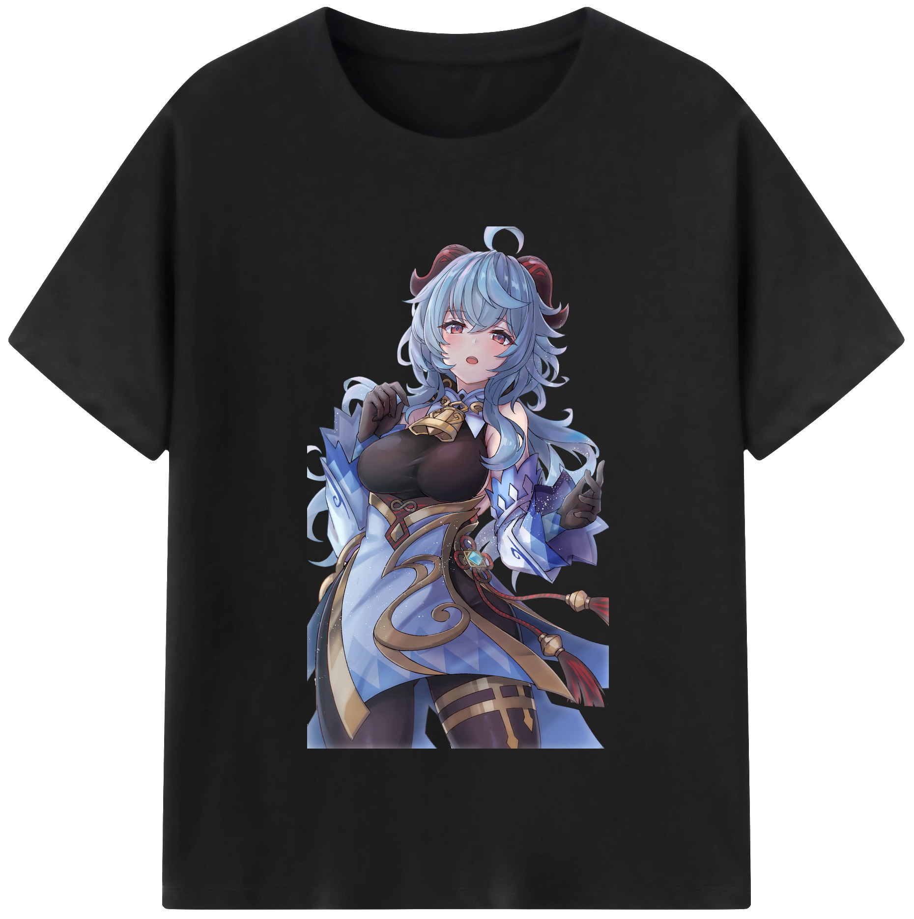 げんし神 甘雨 かんう genshin Ganyu 綿100％半袖Tシャツ（フロントプリント）
