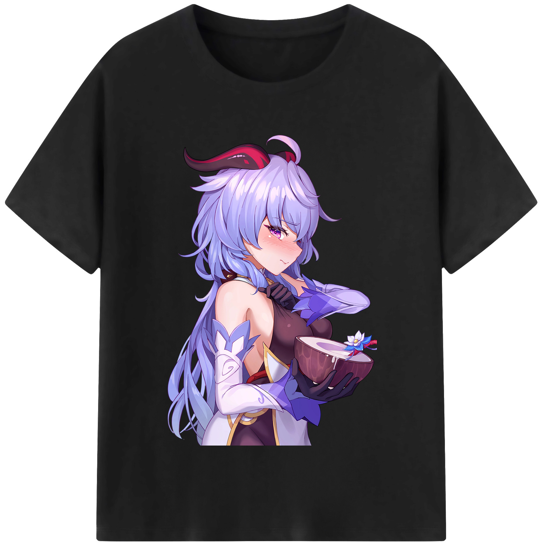 げんし神 甘雨 かんう genshin Ganyu 綿100％半袖Tシャツ（フロントプリント）