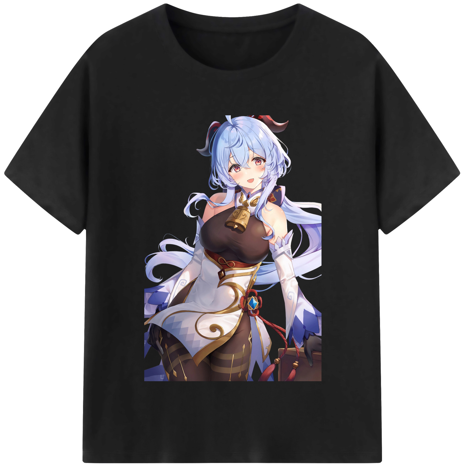 げんし神 甘雨 かんう genshin Ganyu 綿100％半袖Tシャツ（フロントプリント）