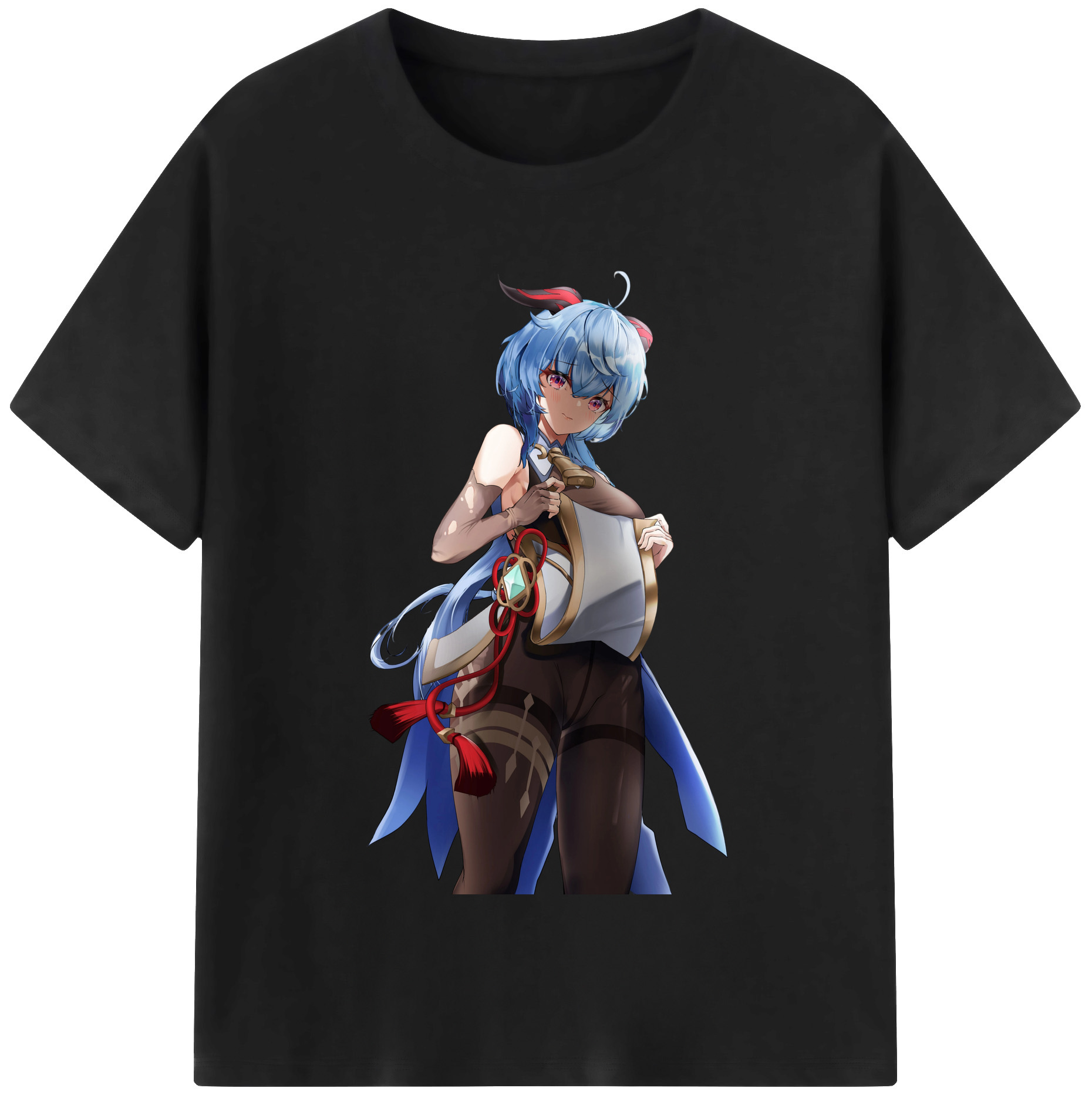 げんし神 甘雨 かんう genshin Ganyu 綿100％半袖Tシャツ（フロントプリント）