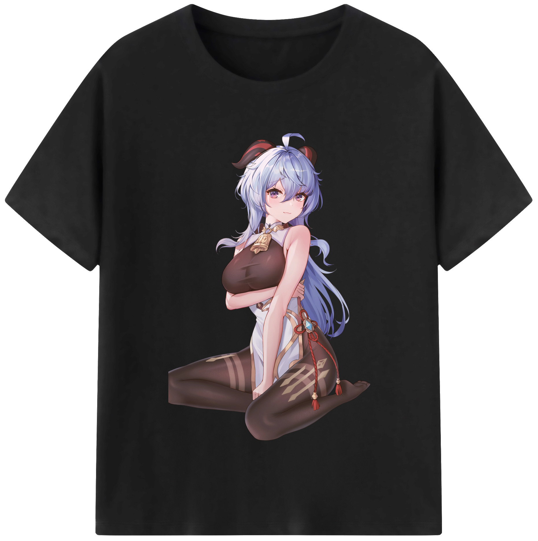 げんし神 甘雨 かんう genshin Ganyu 綿100％半袖Tシャツ（フロントプリント）