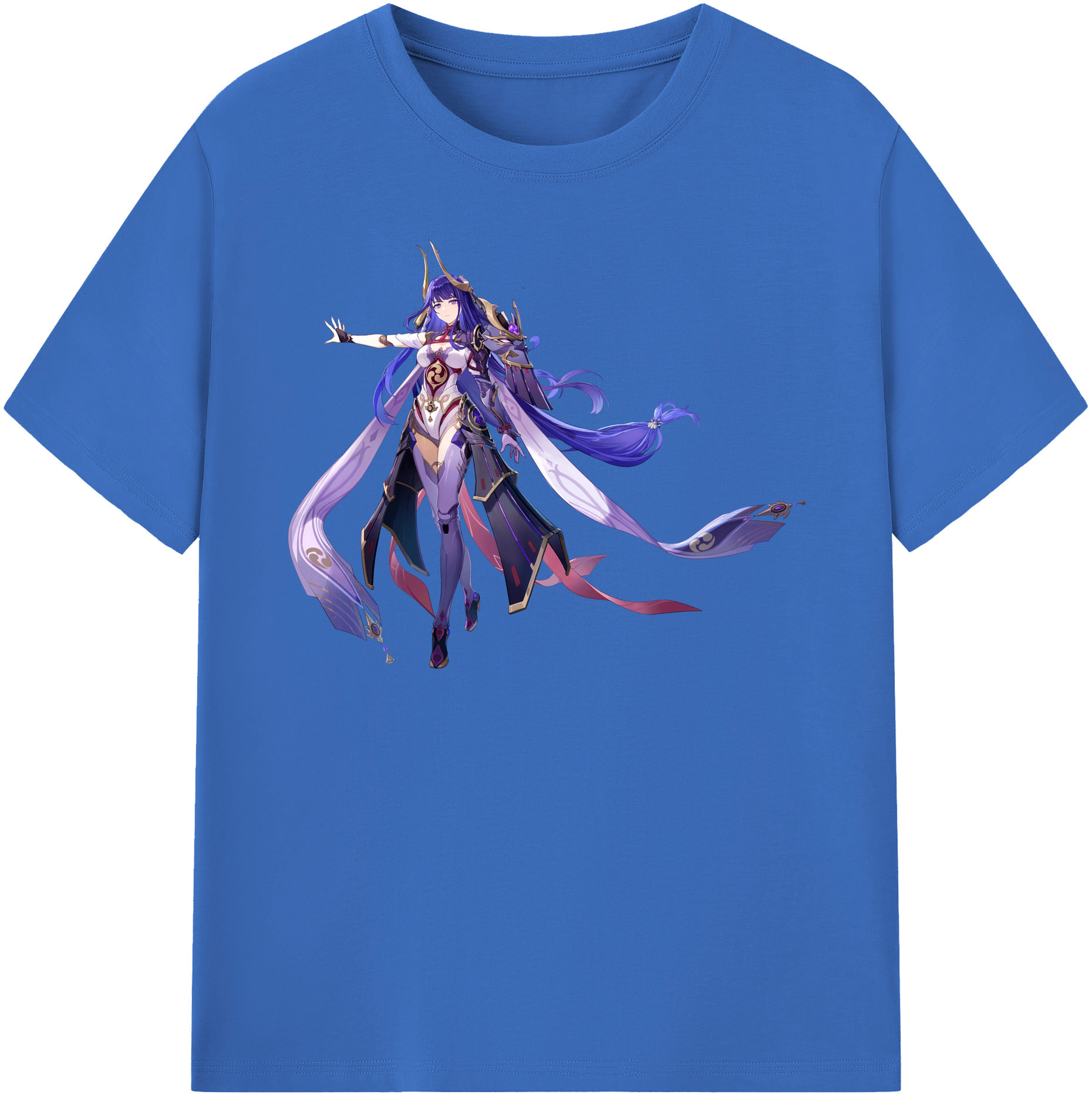 げんし神 雷電将軍 らいでんしょうぐん genshin Raiden Shogun 綿100％半袖Tシャツ（フロントプリント）