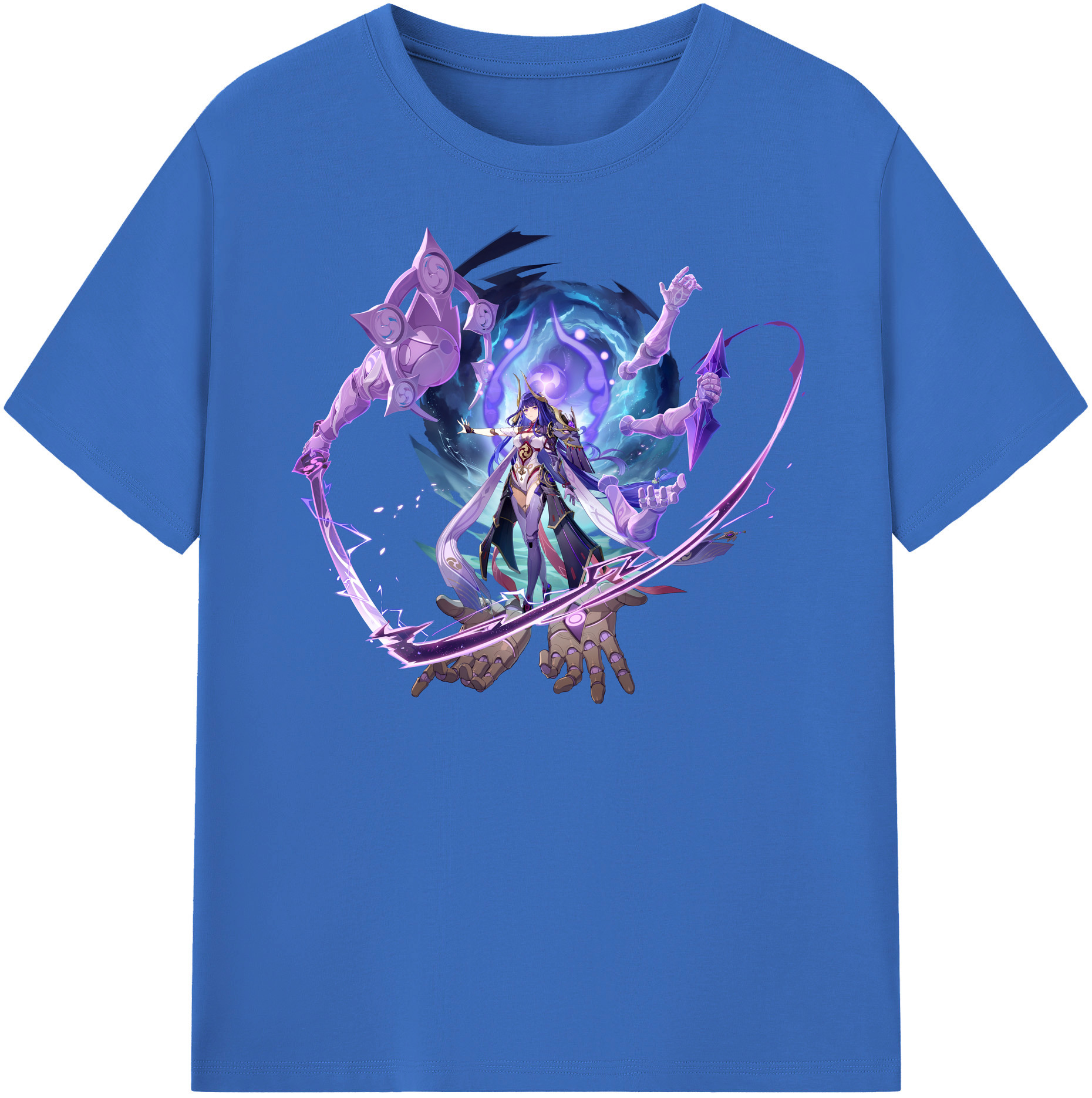 げんし神 雷電将軍 らいでんしょうぐん genshin Raiden Shogun 綿100％半袖Tシャツ（フロントプリント）