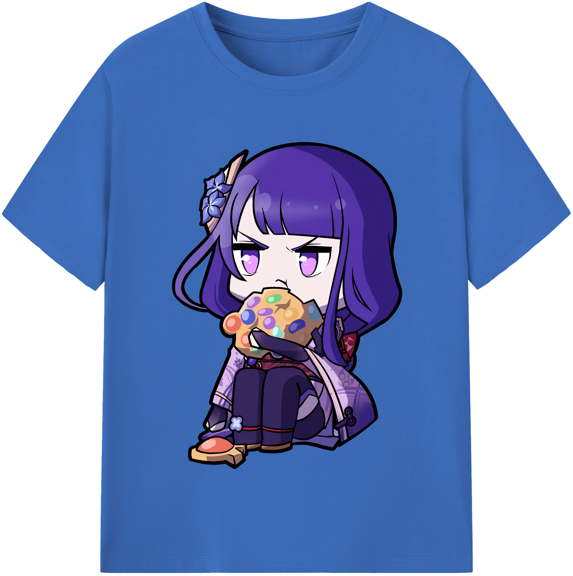 げんし神 雷電将軍 らいでんしょうぐん genshin Raiden Shogun 綿100％半袖Tシャツ（フロントプリント）