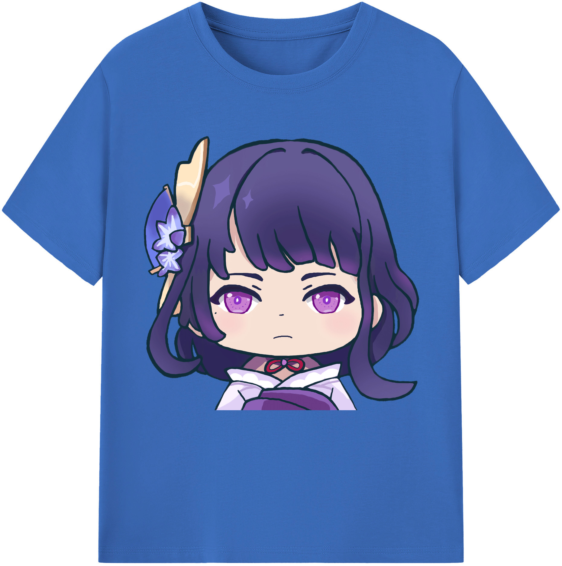げんし神 雷電将軍 らいでんしょうぐん genshin Raiden Shogun 綿100％半袖Tシャツ（フロントプリント）