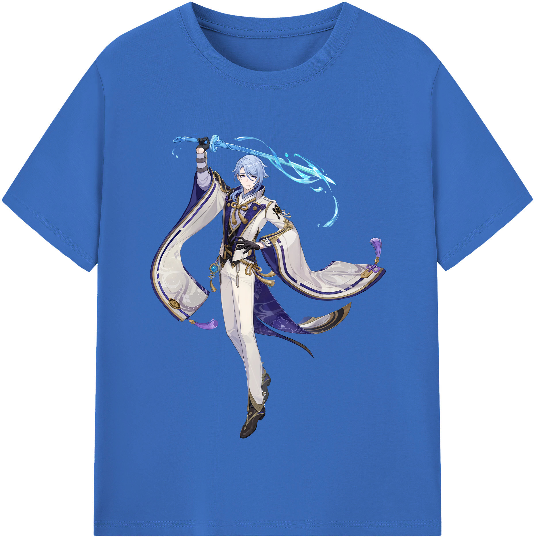 げんし神 神里綾人 かみさとあやと genshin Kamisato Ayato 綿100％半袖Tシャツ（フロントプリント）