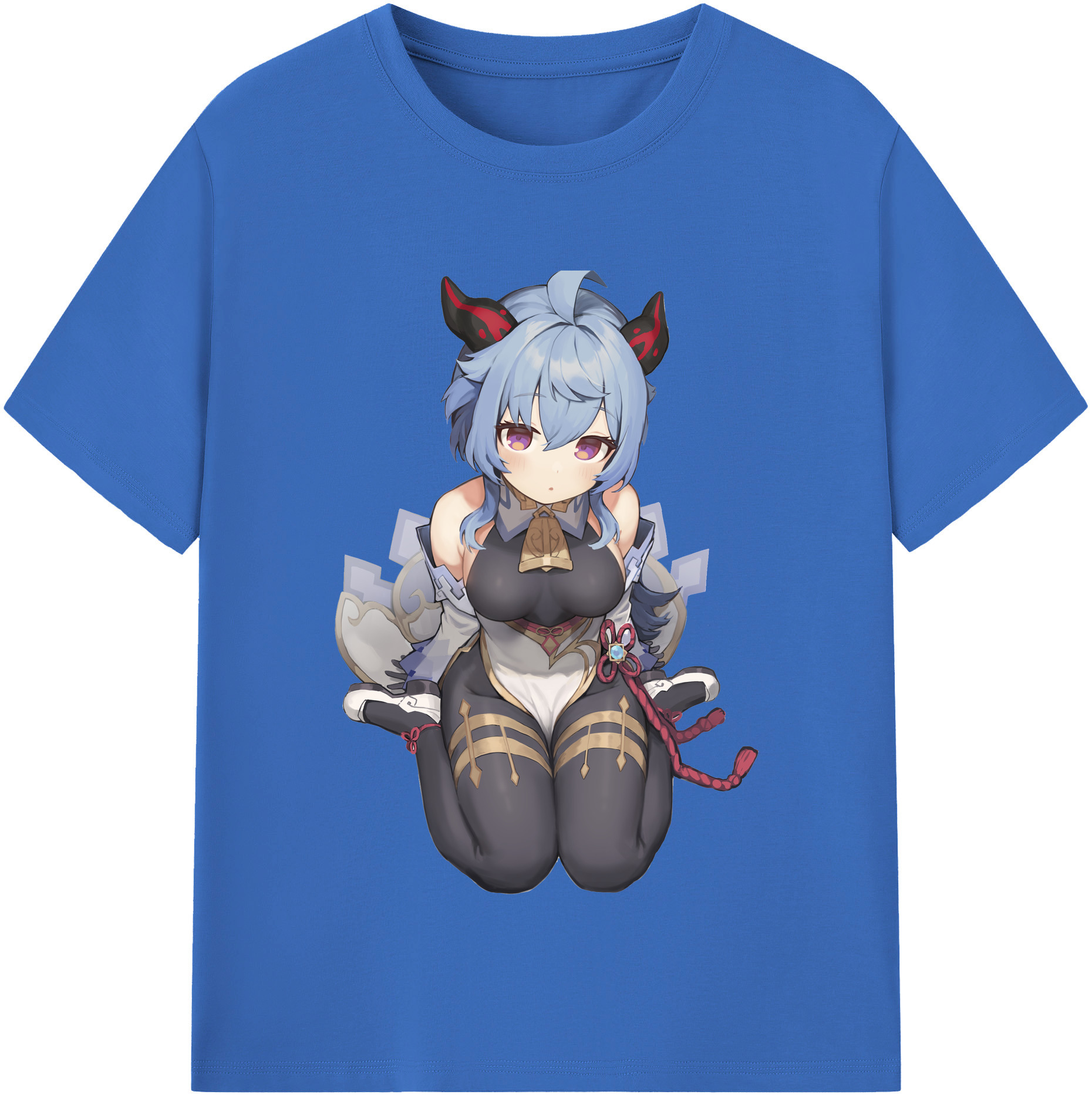 げんし神 甘雨 かんう genshin Ganyu 綿100％半袖Tシャツ（フロントプリント）