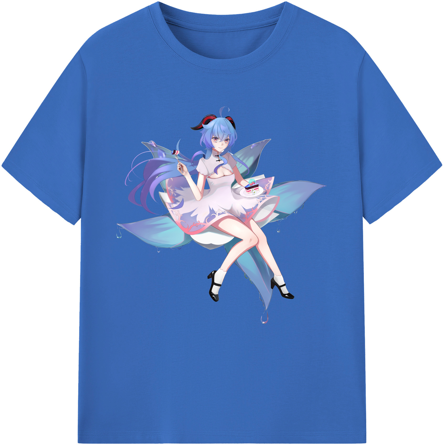 げんし神 甘雨 かんう genshin Ganyu 綿100％半袖Tシャツ（フロントプリント）