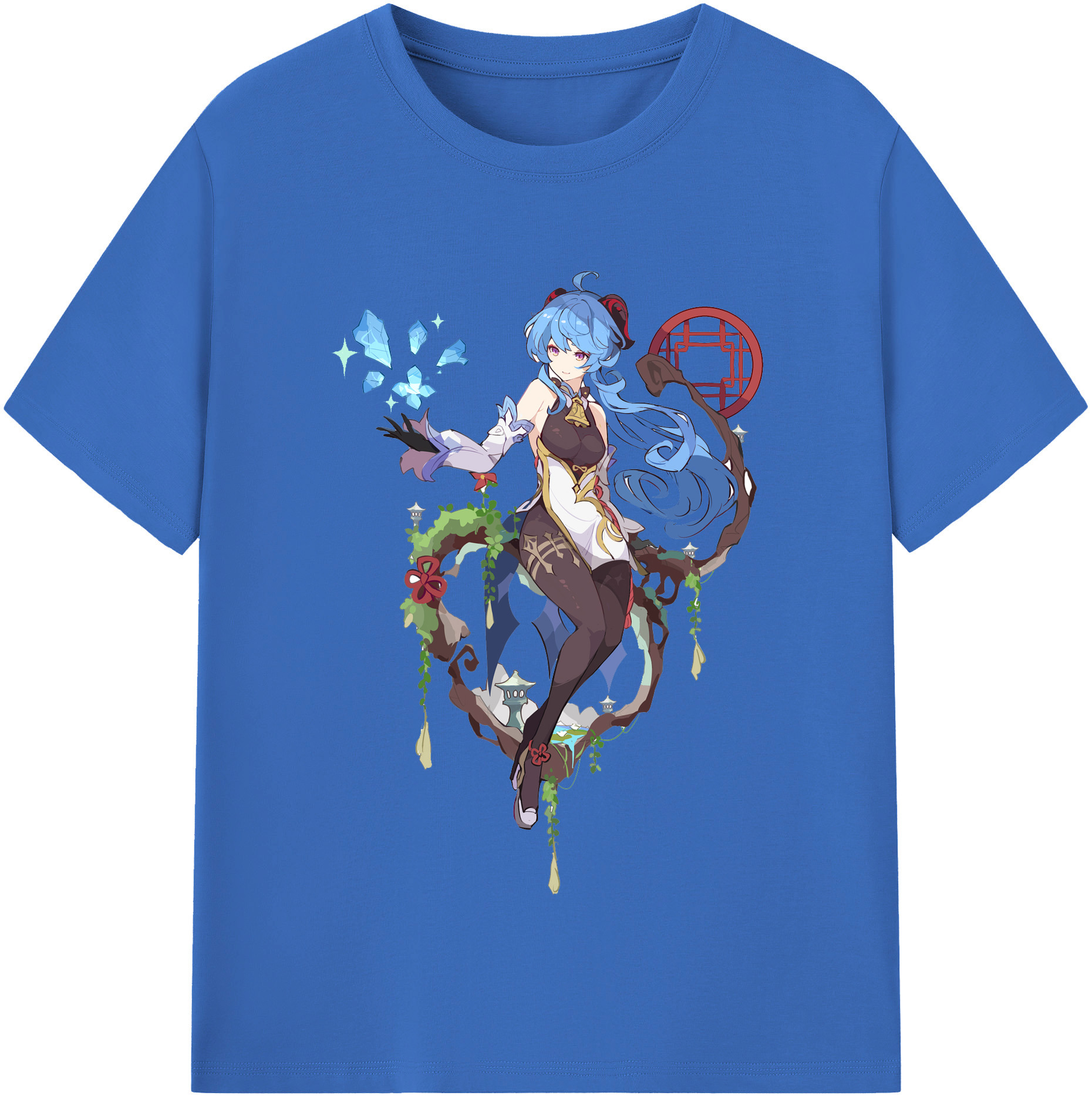 げんし神 甘雨 かんう genshin Ganyu 綿100％半袖Tシャツ（フロントプリント）