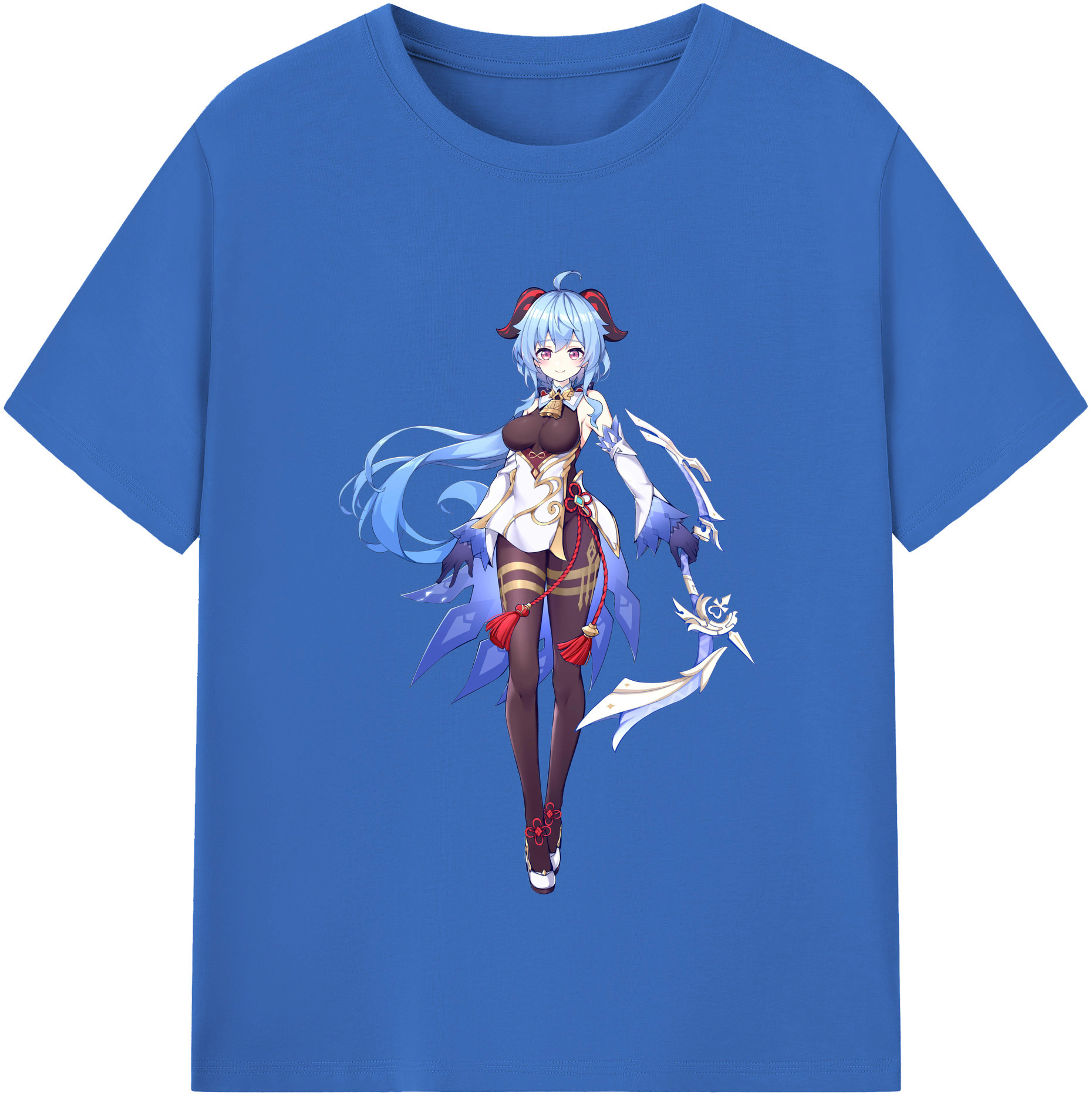 げんし神 甘雨 かんう genshin Ganyu 綿100％半袖Tシャツ（フロントプリント）
