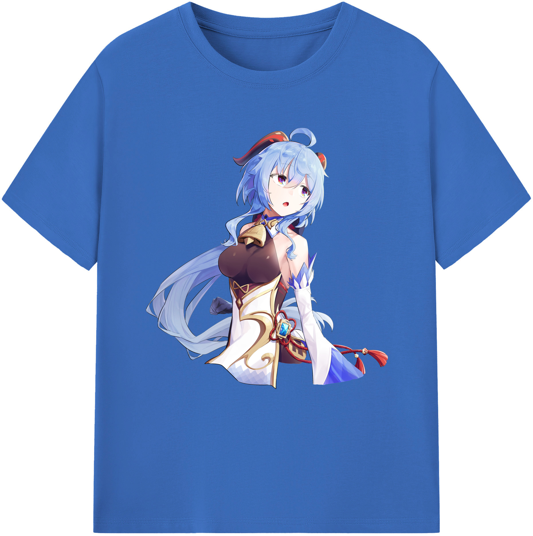 げんし神 甘雨 かんう genshin Ganyu 綿100％半袖Tシャツ（フロントプリント）
