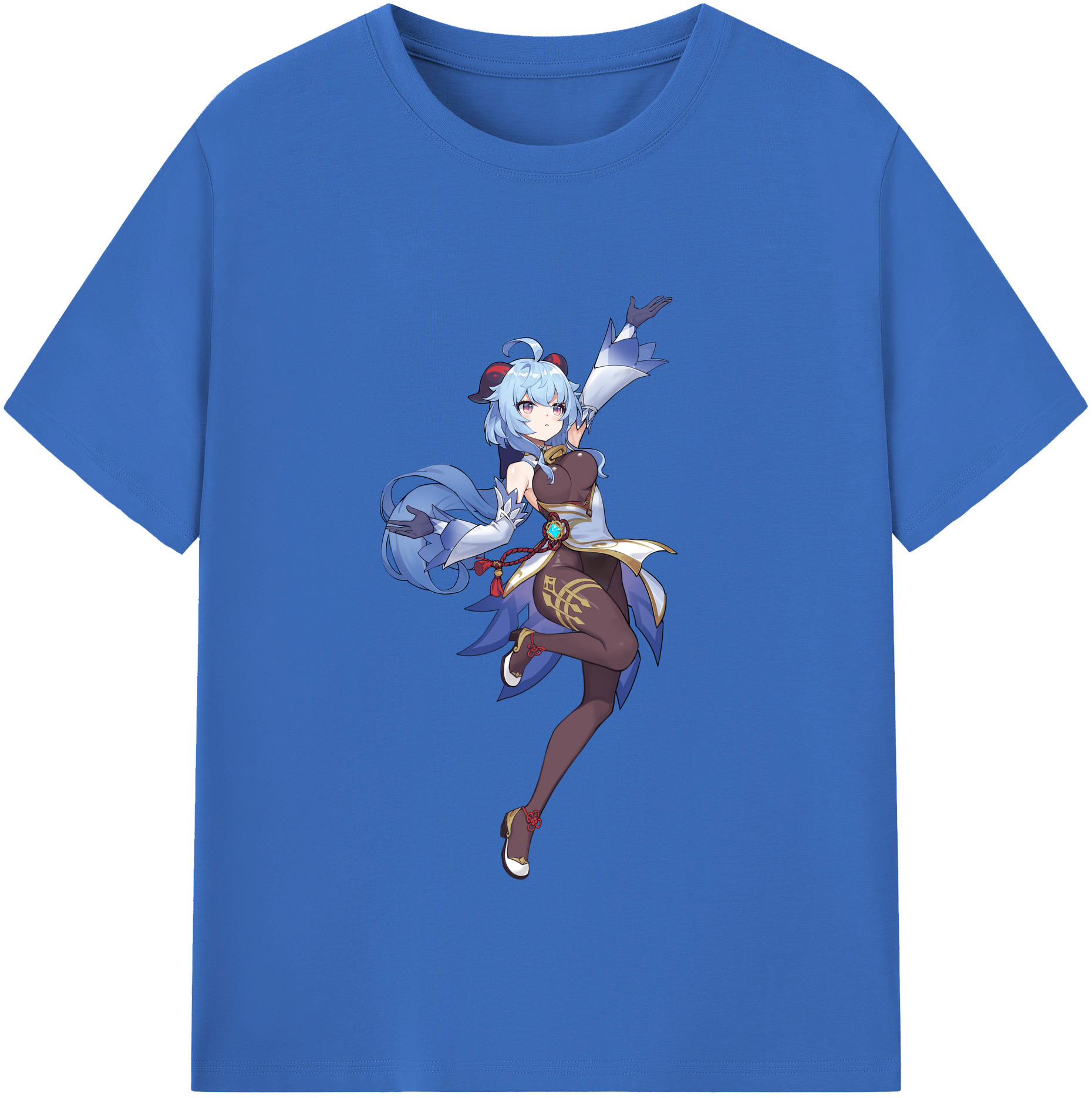 げんし神 甘雨 かんう genshin Ganyu 綿100％半袖Tシャツ（フロントプリント）