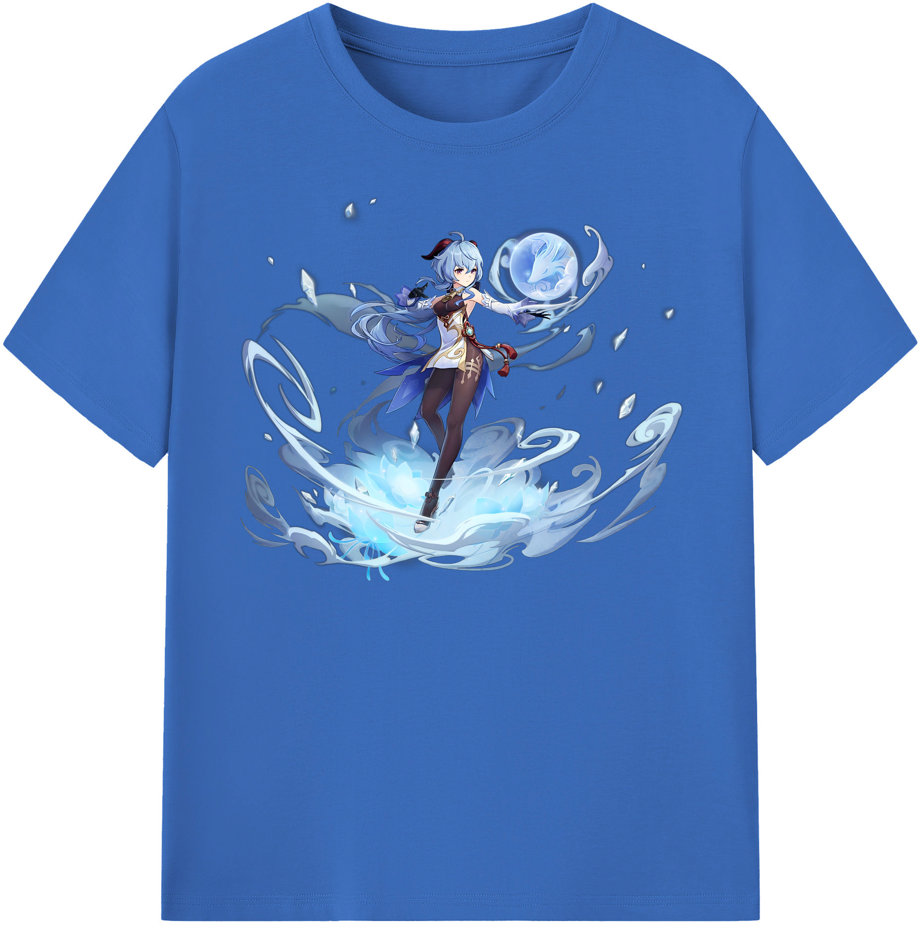 げんし神 甘雨 かんう genshin Ganyu 綿100％半袖Tシャツ（フロントプリント）