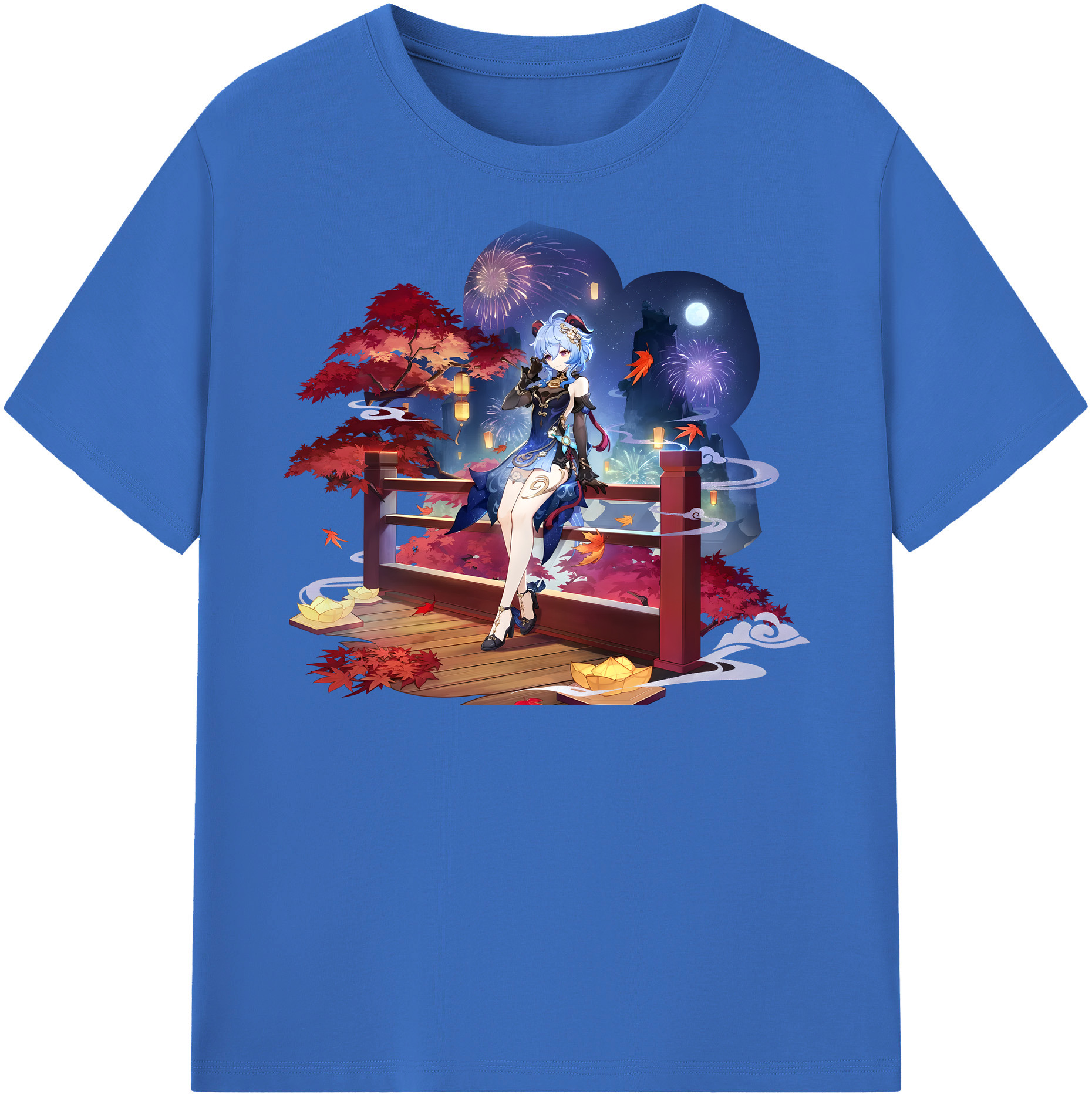 げんし神 甘雨 かんう genshin Ganyu 綿100％半袖Tシャツ（フロントプリント）