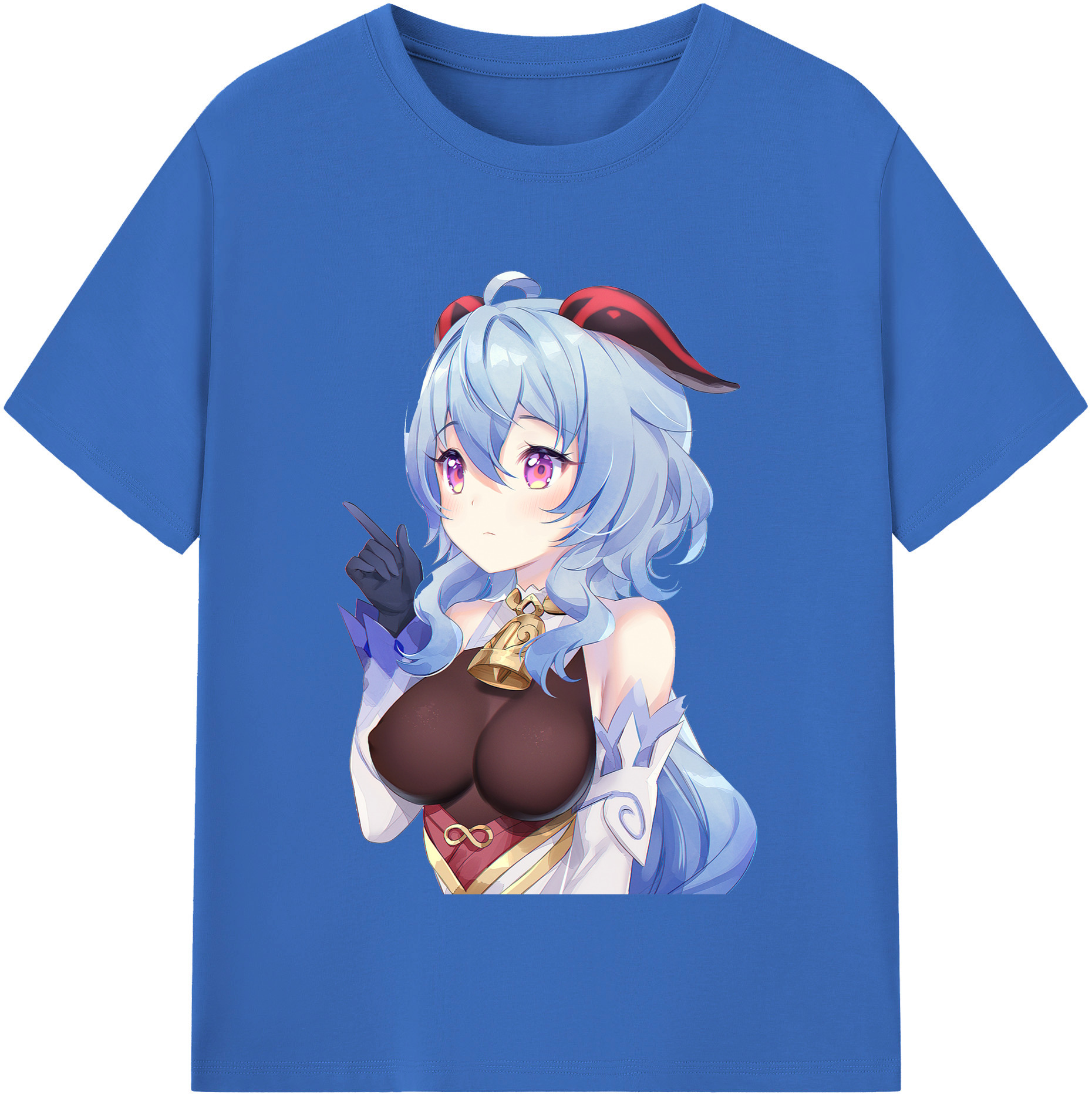 げんし神 甘雨 かんう genshin Ganyu 綿100％半袖Tシャツ（フロントプリント）