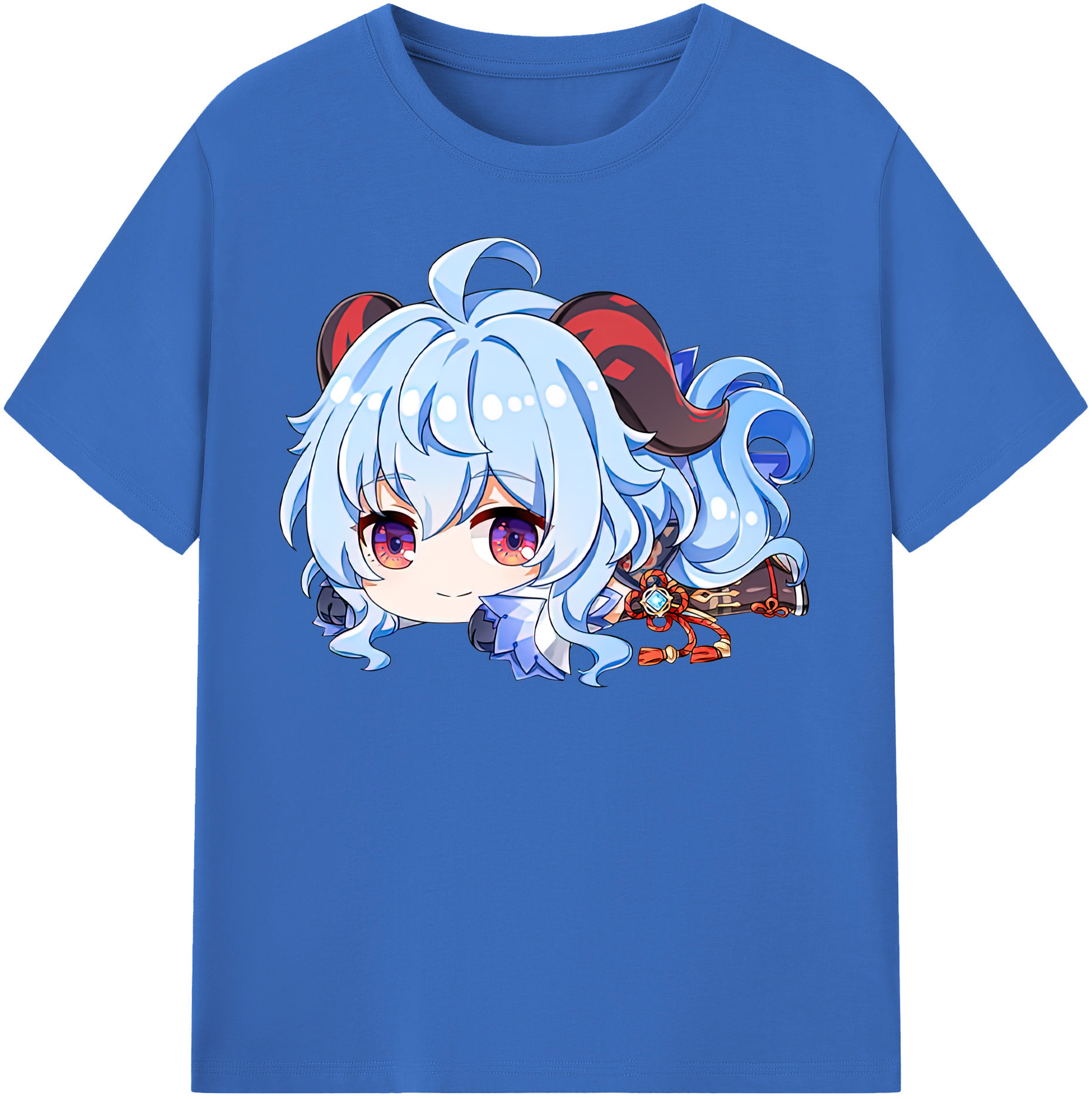 げんし神 甘雨 かんう genshin Ganyu 綿100％半袖Tシャツ（フロントプリント）