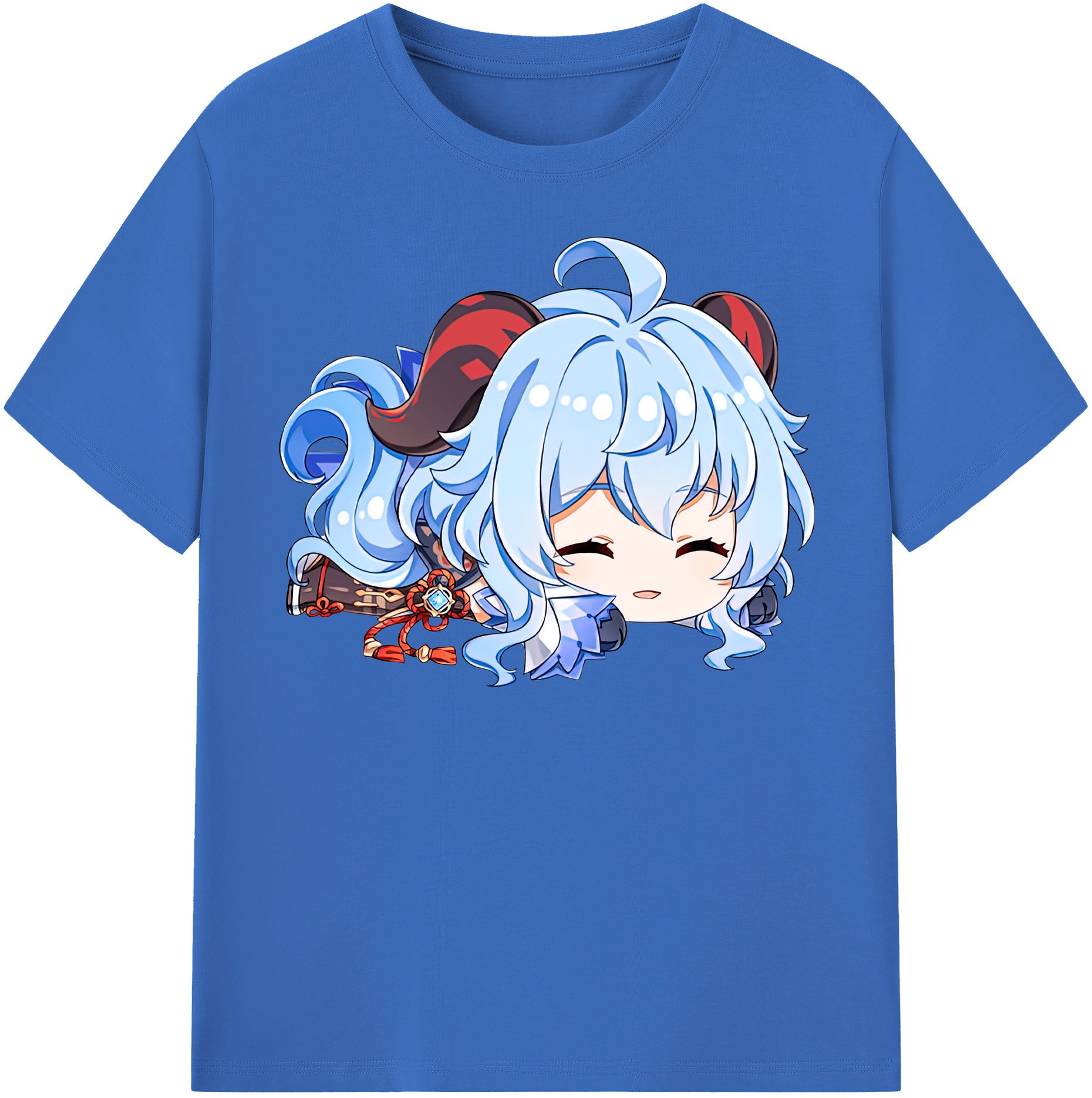 げんし神 甘雨 かんう genshin Ganyu 綿100％半袖Tシャツ（フロントプリント）