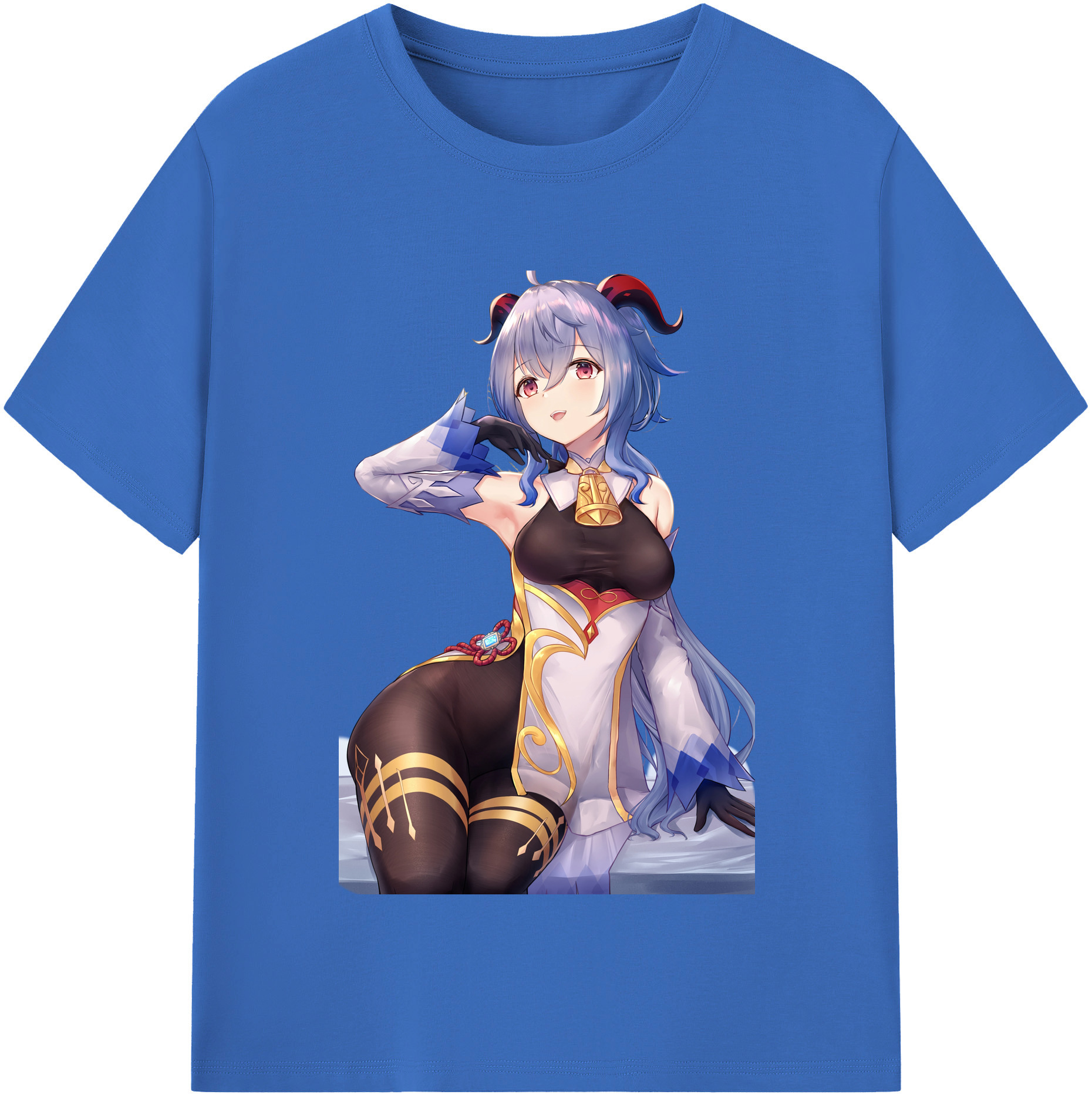 げんし神 甘雨 かんう genshin Ganyu 綿100％半袖Tシャツ（フロントプリント）
