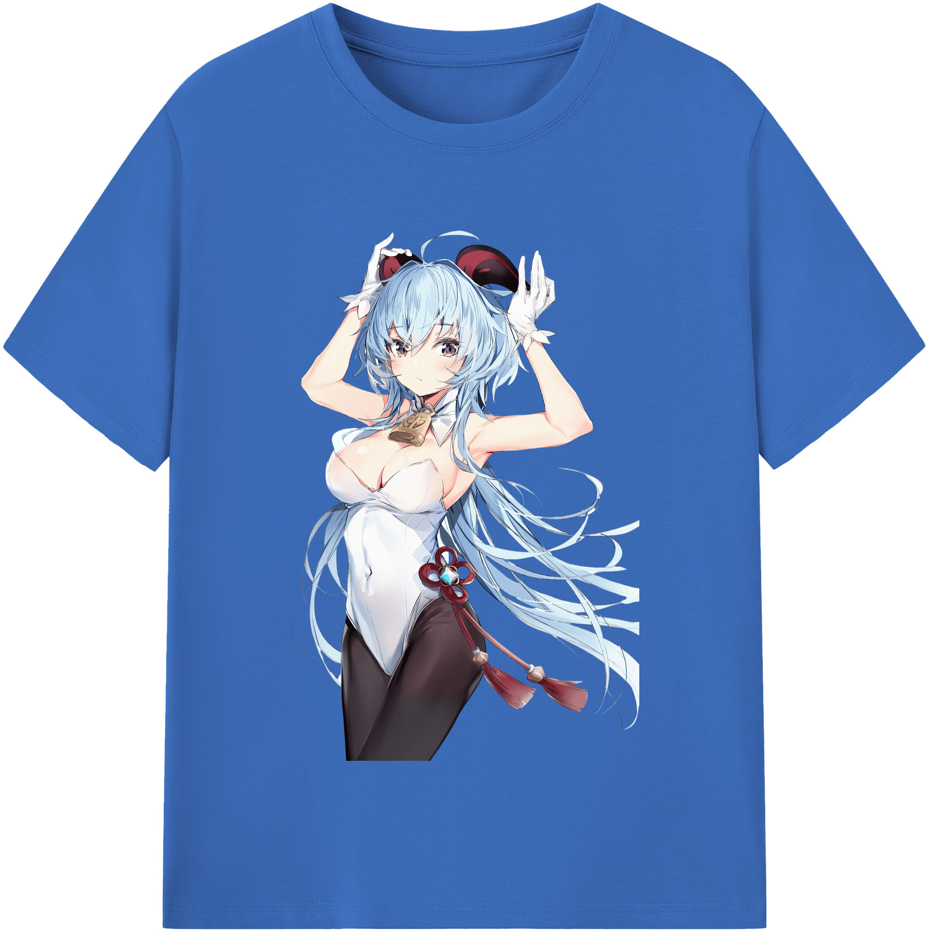 げんし神 甘雨 かんう genshin Ganyu 綿100％半袖Tシャツ（フロントプリント）