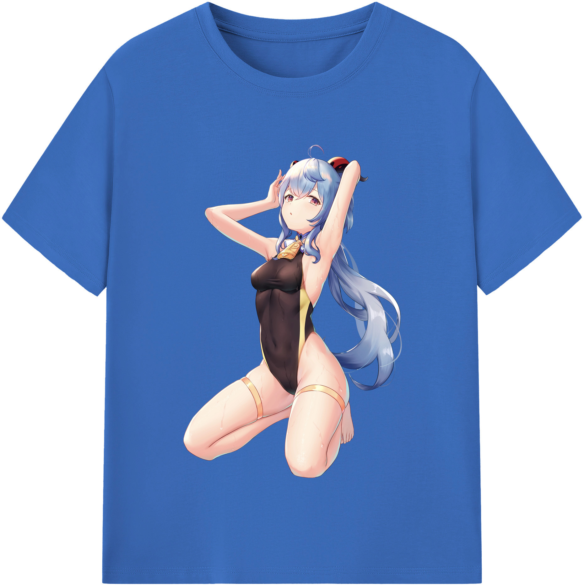 げんし神 甘雨 かんう genshin Ganyu 綿100％半袖Tシャツ（フロントプリント）