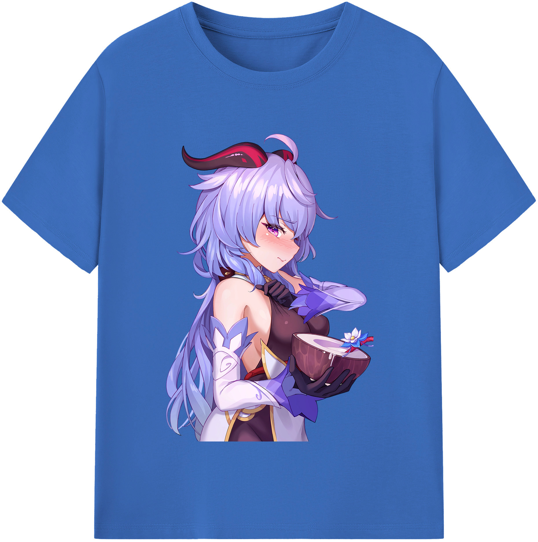 げんし神 甘雨 かんう genshin Ganyu 綿100％半袖Tシャツ（フロントプリント）