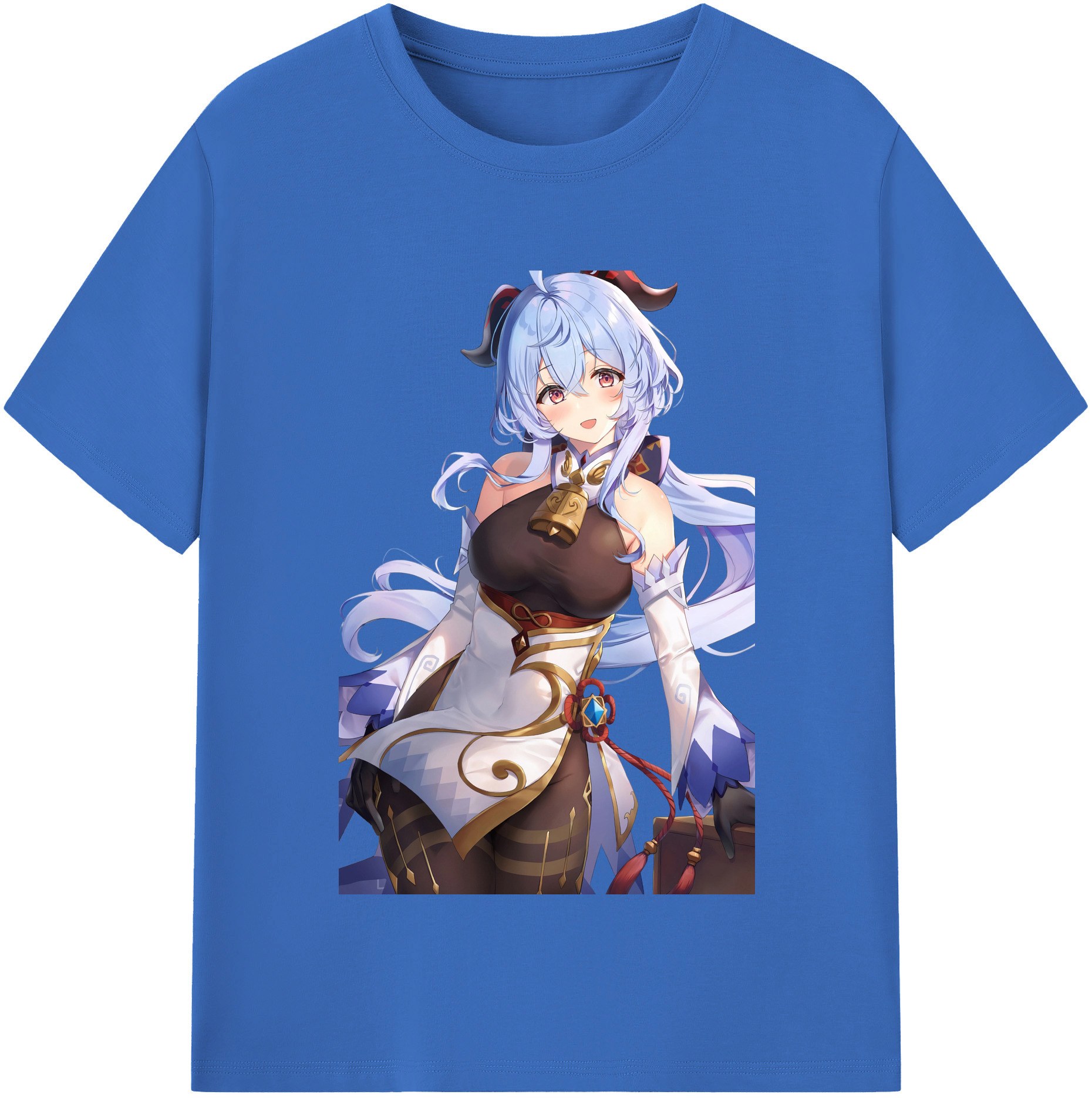 げんし神 甘雨 かんう genshin Ganyu 綿100％半袖Tシャツ（フロントプリント）
