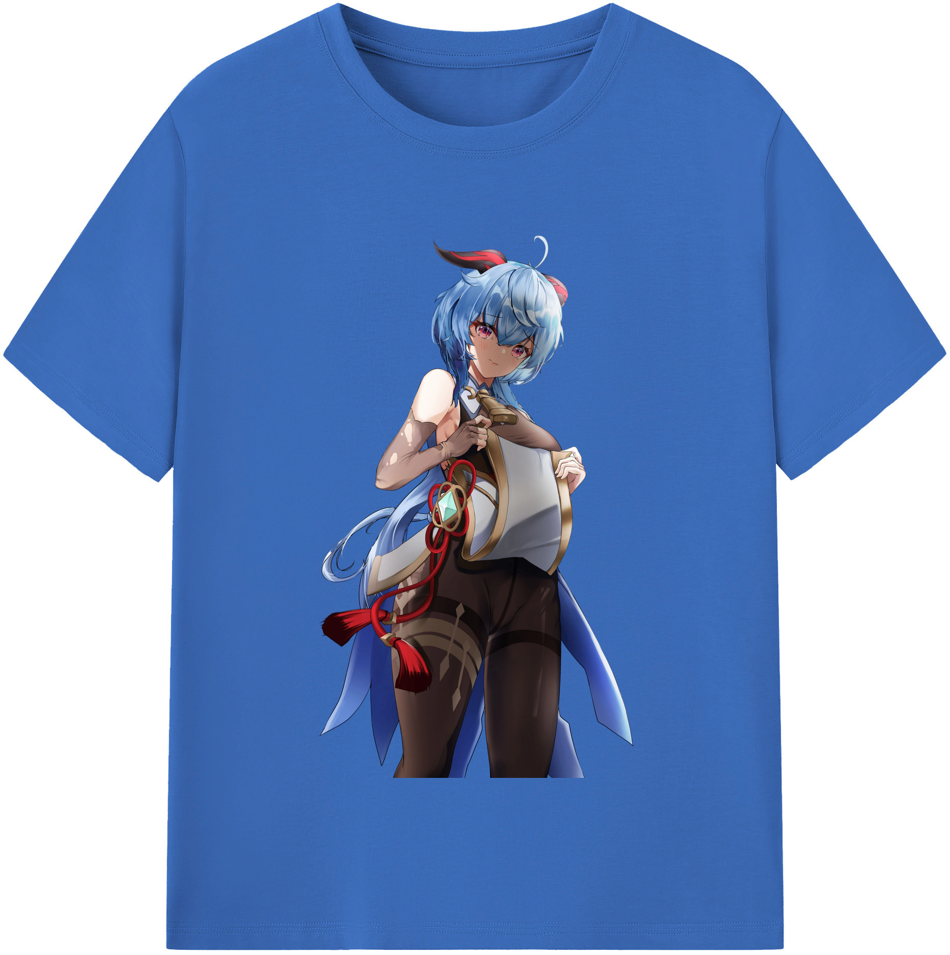 げんし神 甘雨 かんう genshin Ganyu 綿100％半袖Tシャツ（フロントプリント）