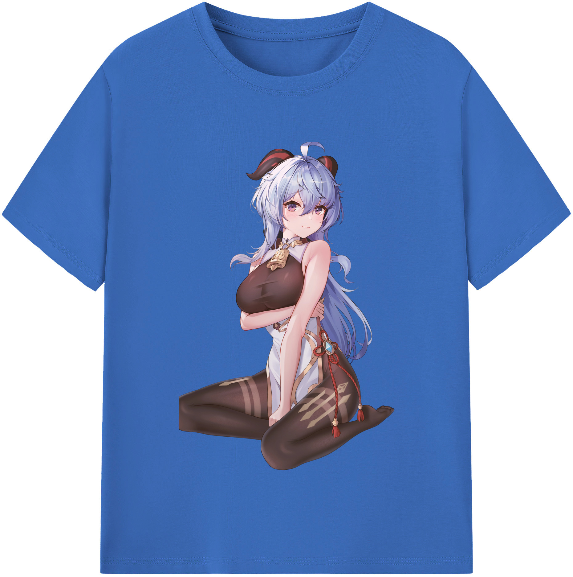 げんし神 甘雨 かんう genshin Ganyu 綿100％半袖Tシャツ（フロントプリント）