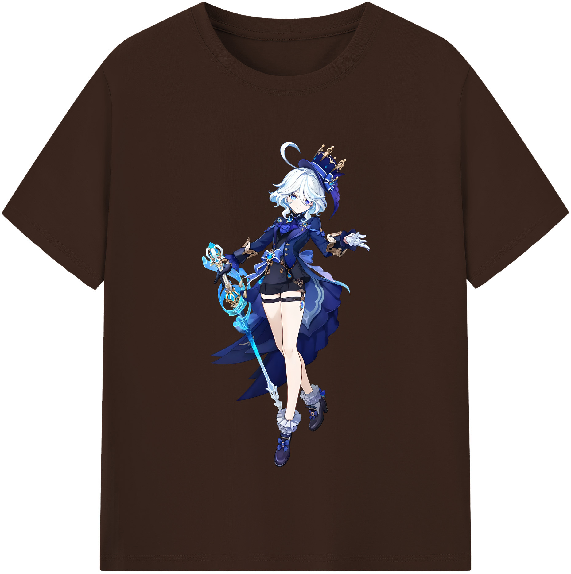 げんし神 フリーナ genshin Furina 綿100％半袖Tシャツ（フロントプリント）
