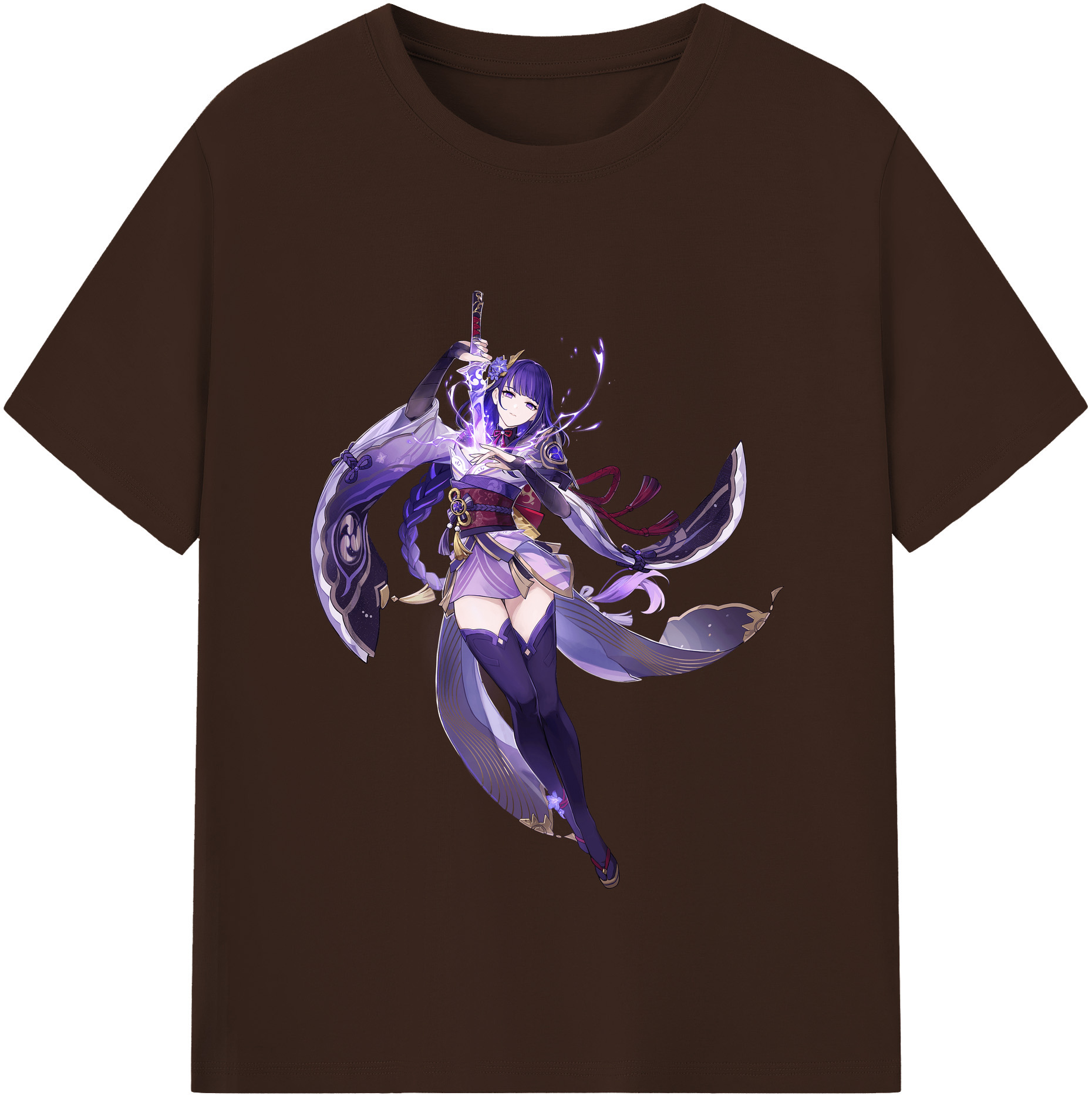 げんし神 雷電将軍 らいでんしょうぐん genshin Raiden Shogun 綿100％半袖Tシャツ（フロントプリント）