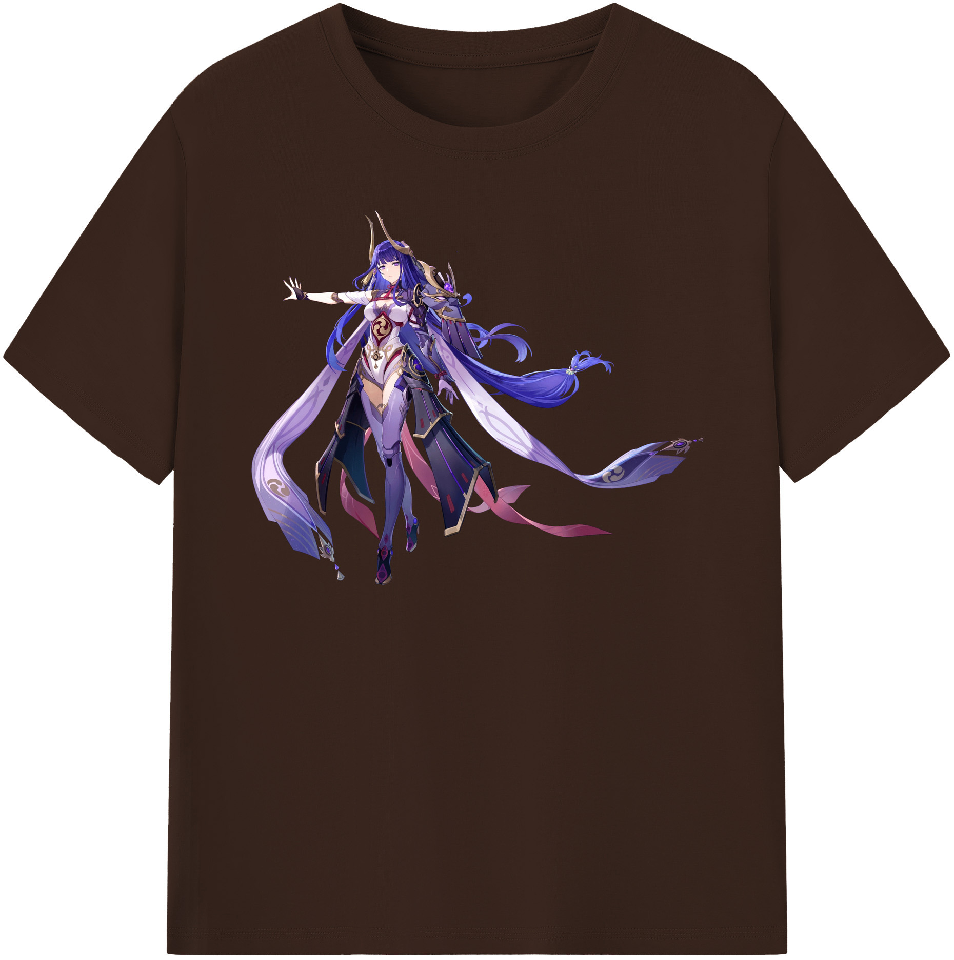 げんし神 雷電将軍 らいでんしょうぐん genshin Raiden Shogun 綿100％半袖Tシャツ（フロントプリント）