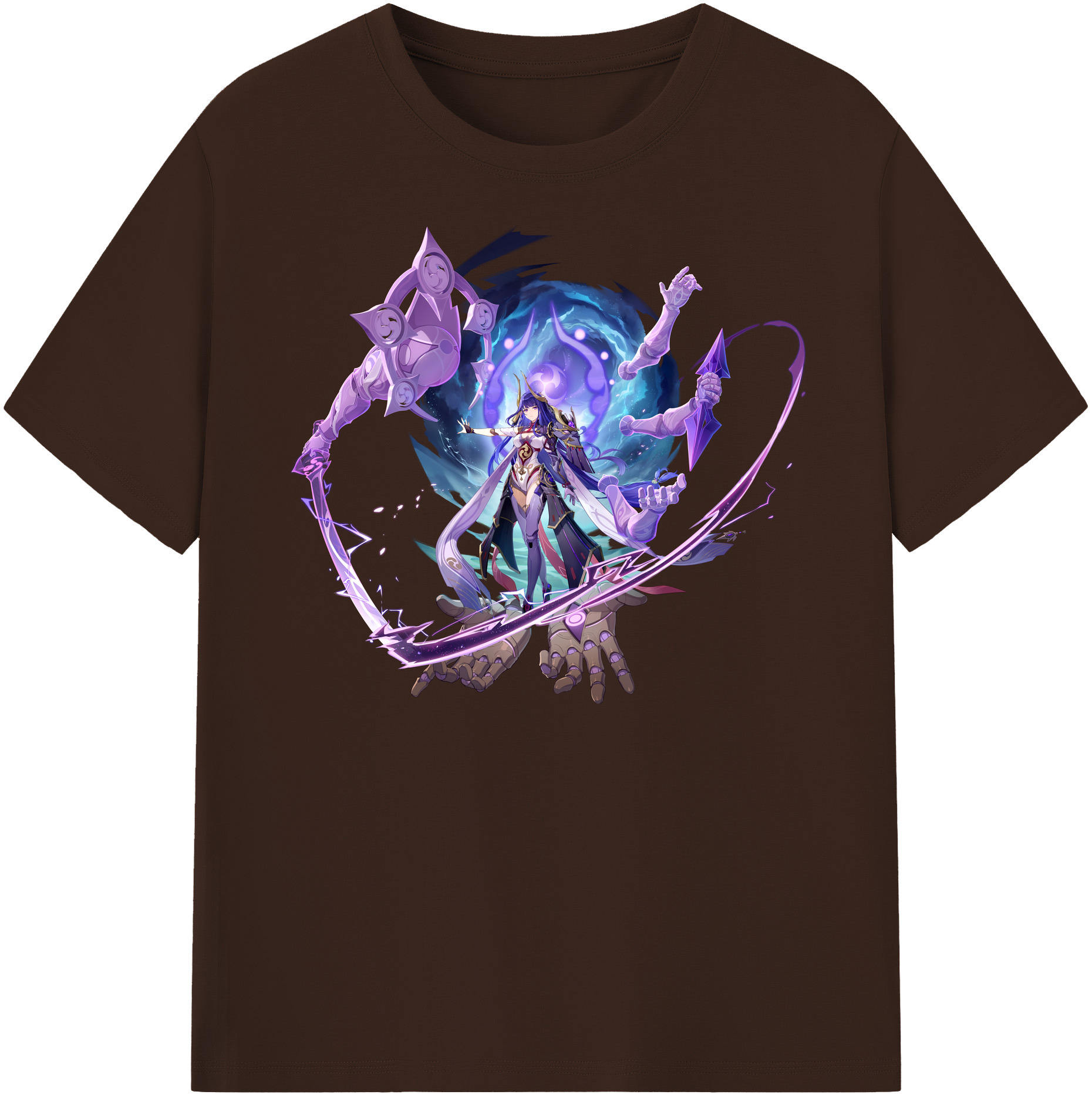 げんし神 雷電将軍 らいでんしょうぐん genshin Raiden Shogun 綿100％半袖Tシャツ（フロントプリント）