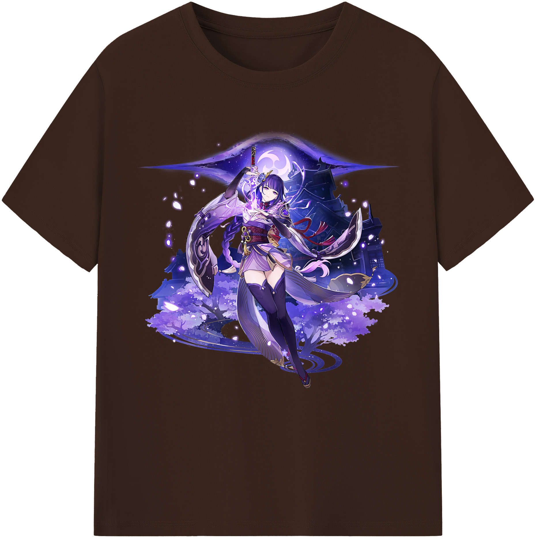 げんし神 雷電将軍 らいでんしょうぐん genshin Raiden Shogun 綿100％半袖Tシャツ（フロントプリント）