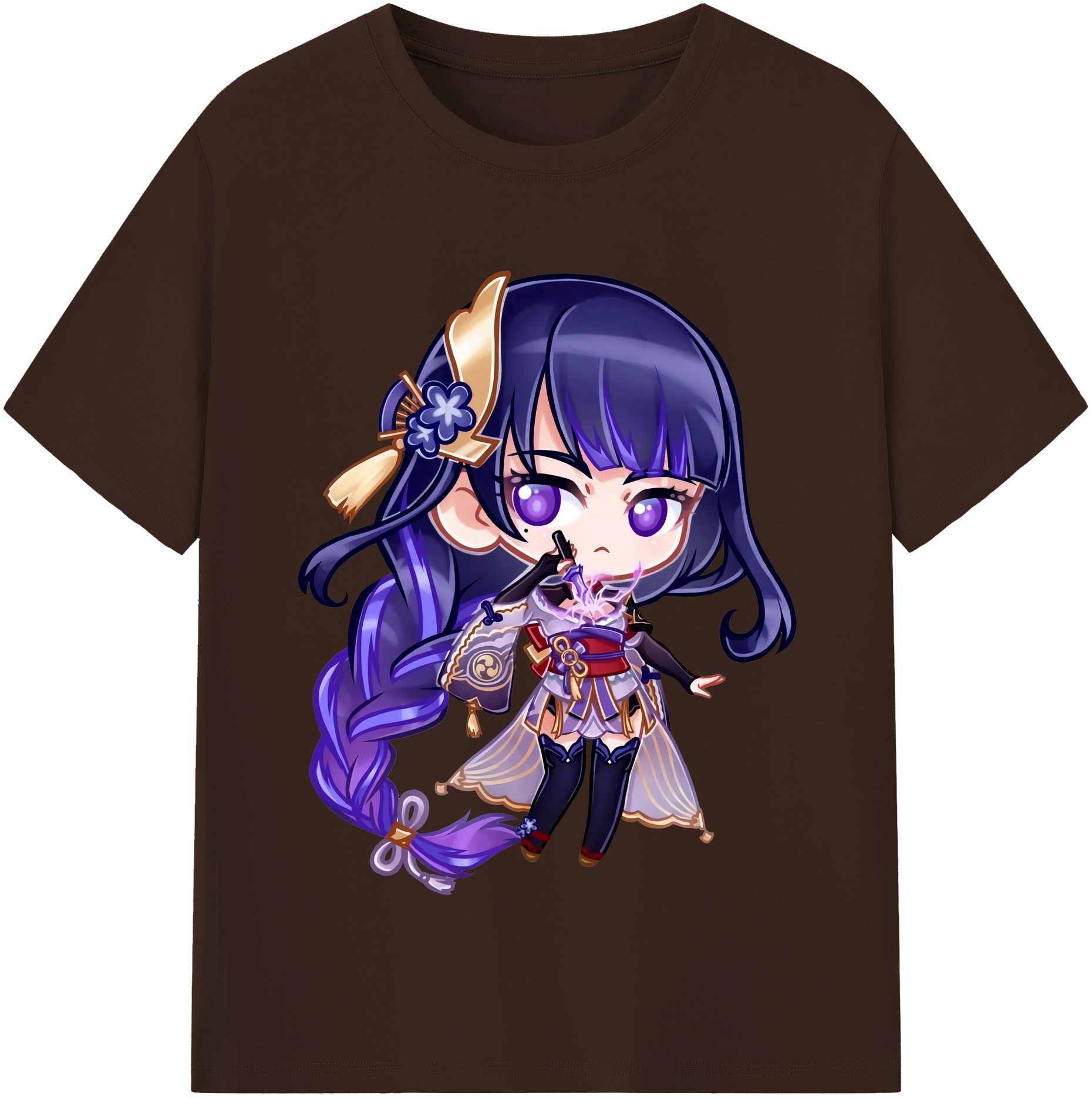 げんし神 雷電将軍 らいでんしょうぐん genshin Raiden Shogun 綿100％半袖Tシャツ（フロントプリント）