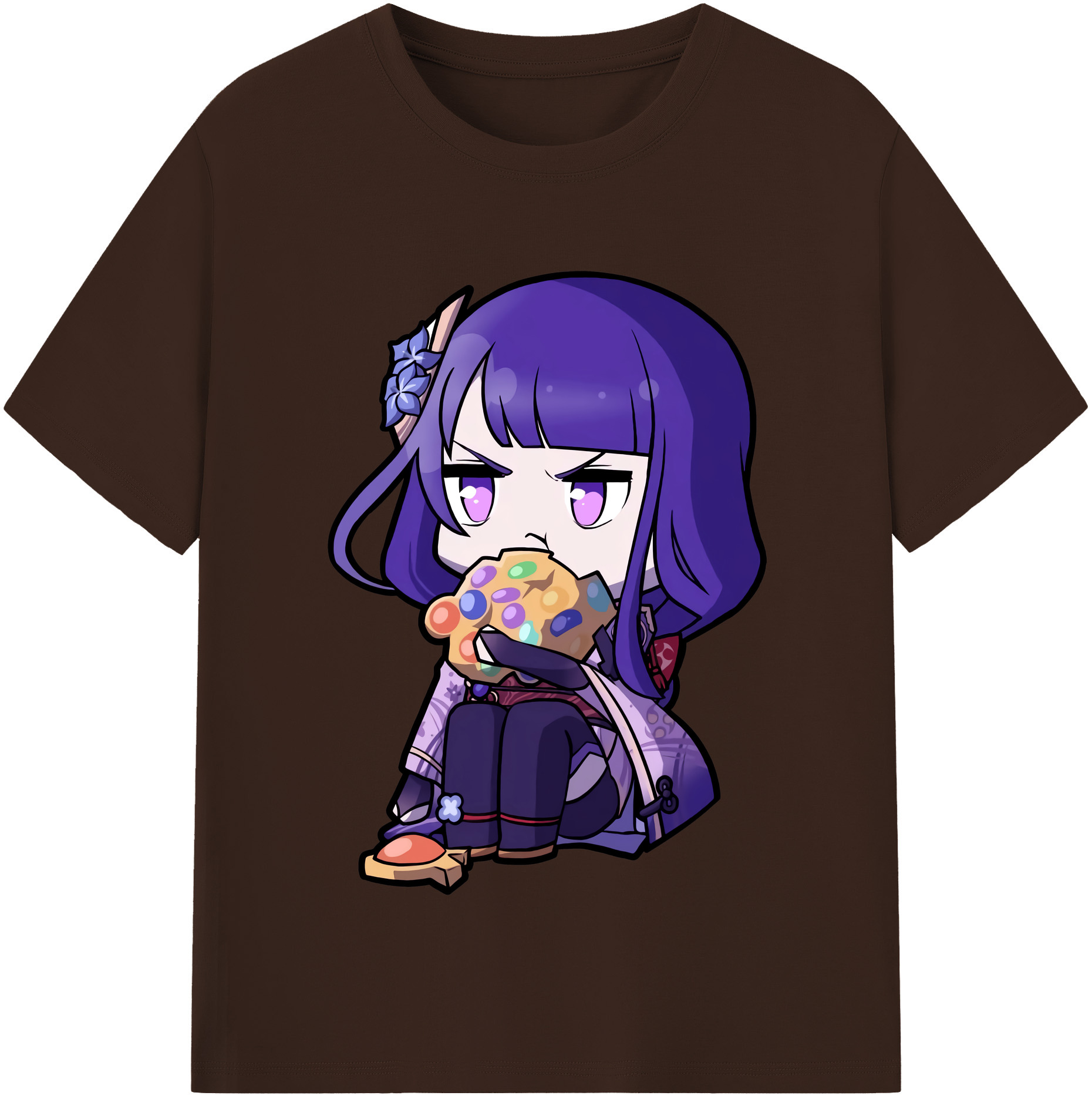 げんし神 雷電将軍 らいでんしょうぐん genshin Raiden Shogun 綿100％半袖Tシャツ（フロントプリント）