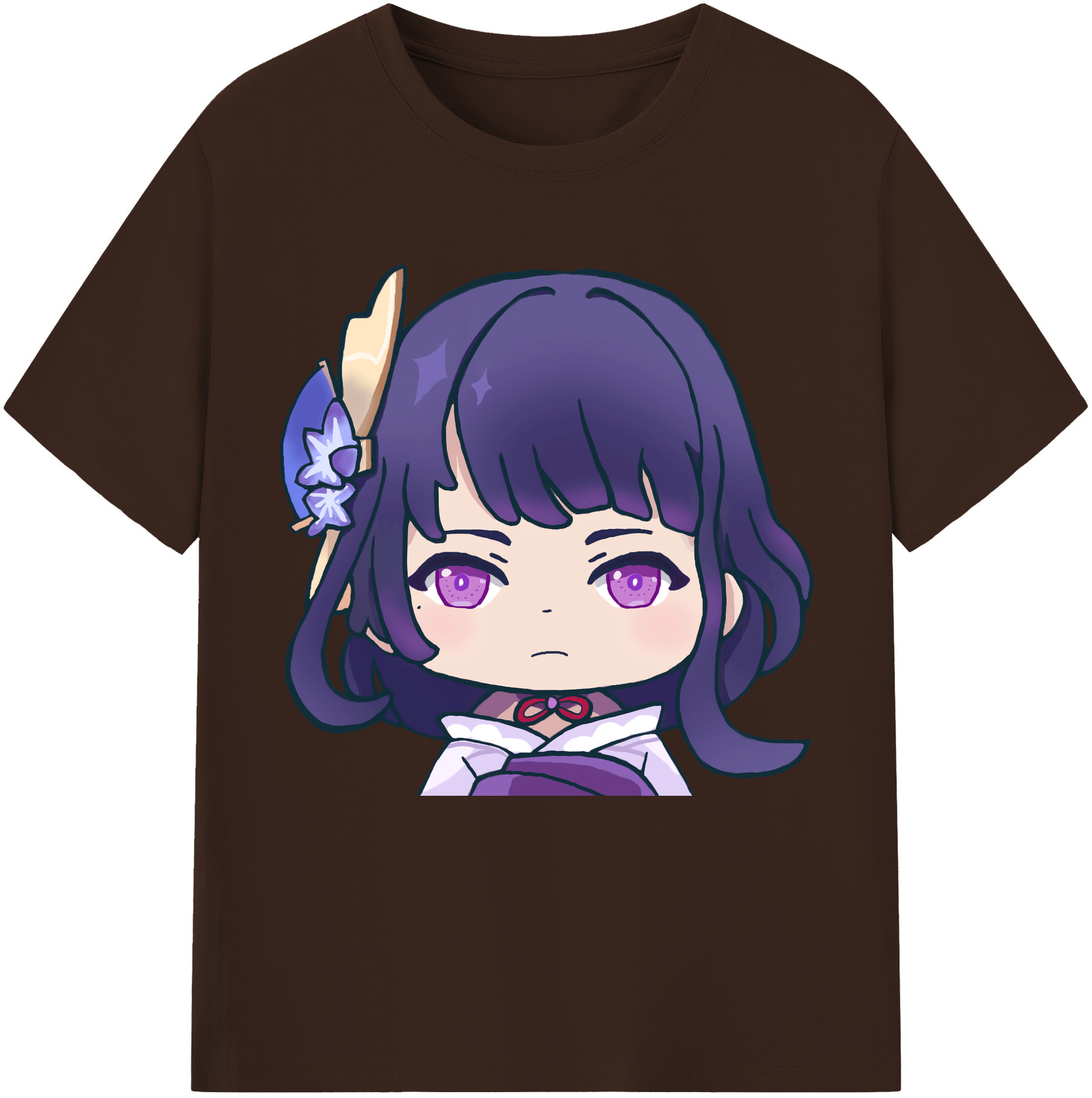げんし神 雷電将軍 らいでんしょうぐん genshin Raiden Shogun 綿100％半袖Tシャツ（フロントプリント）