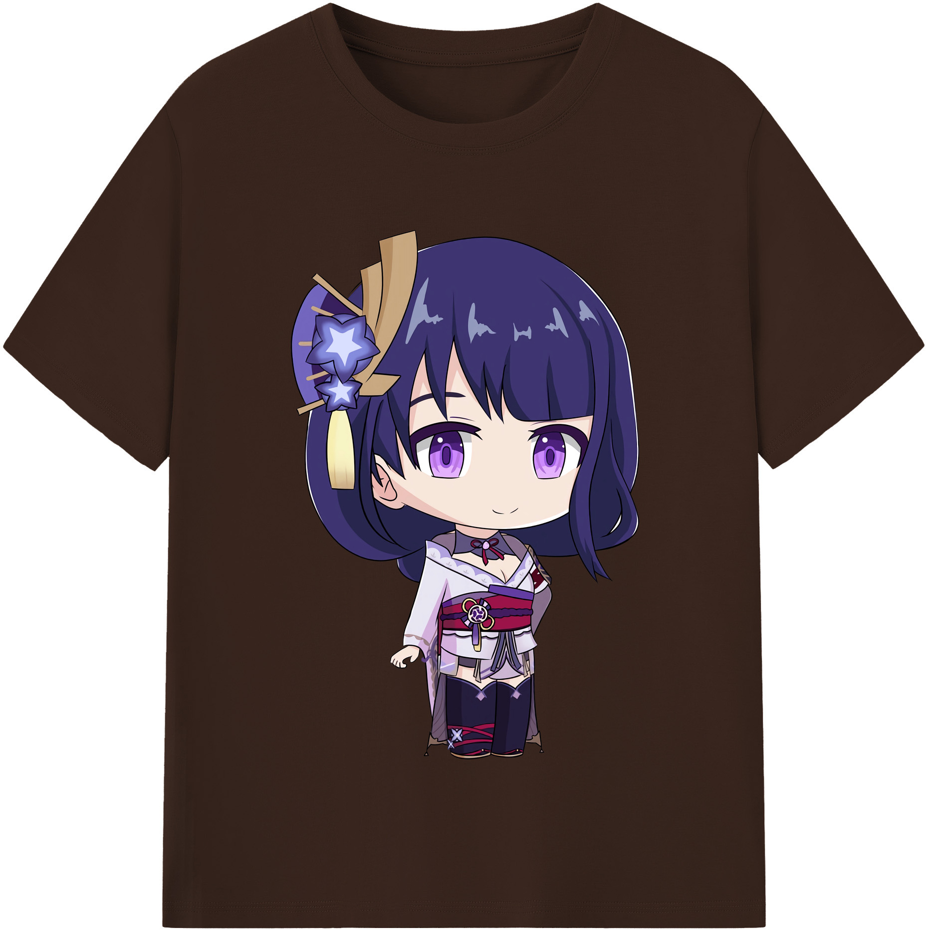 げんし神 雷電将軍 らいでんしょうぐん genshin Raiden Shogun 綿100％半袖Tシャツ（フロントプリント）