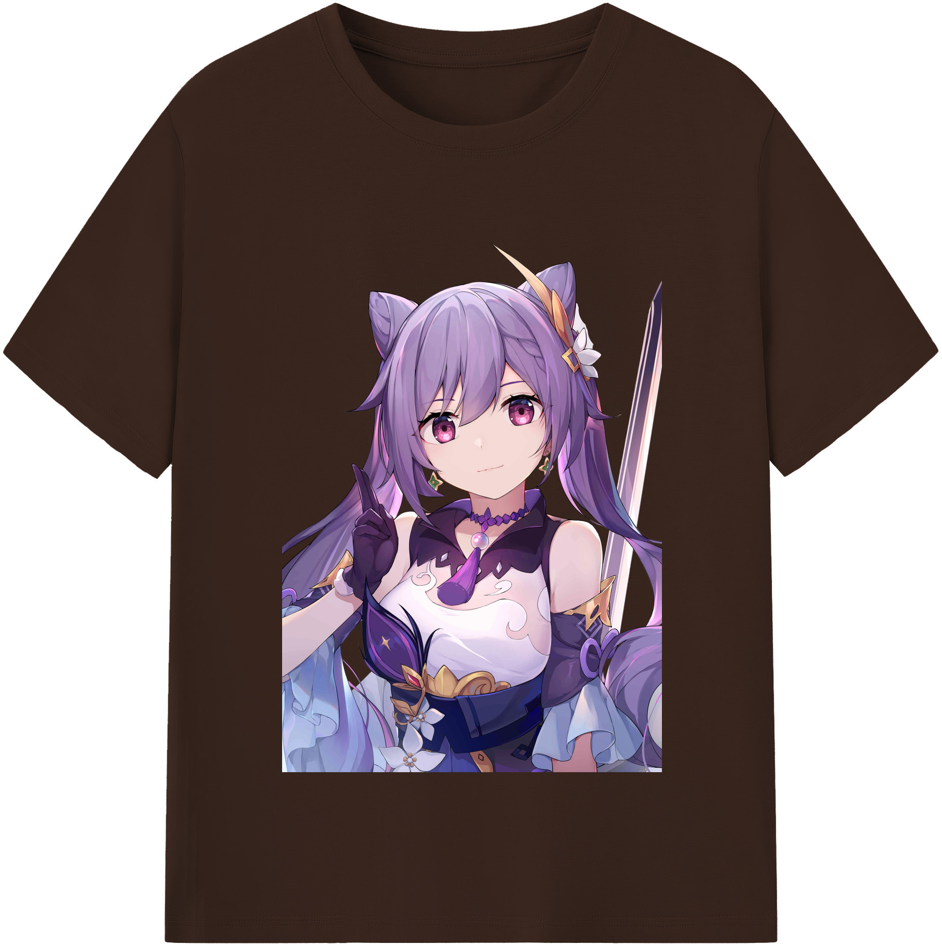 げんし神 刻晴 こくせい genshin Kokusei 綿100％半袖Tシャツ（フロントプリント）