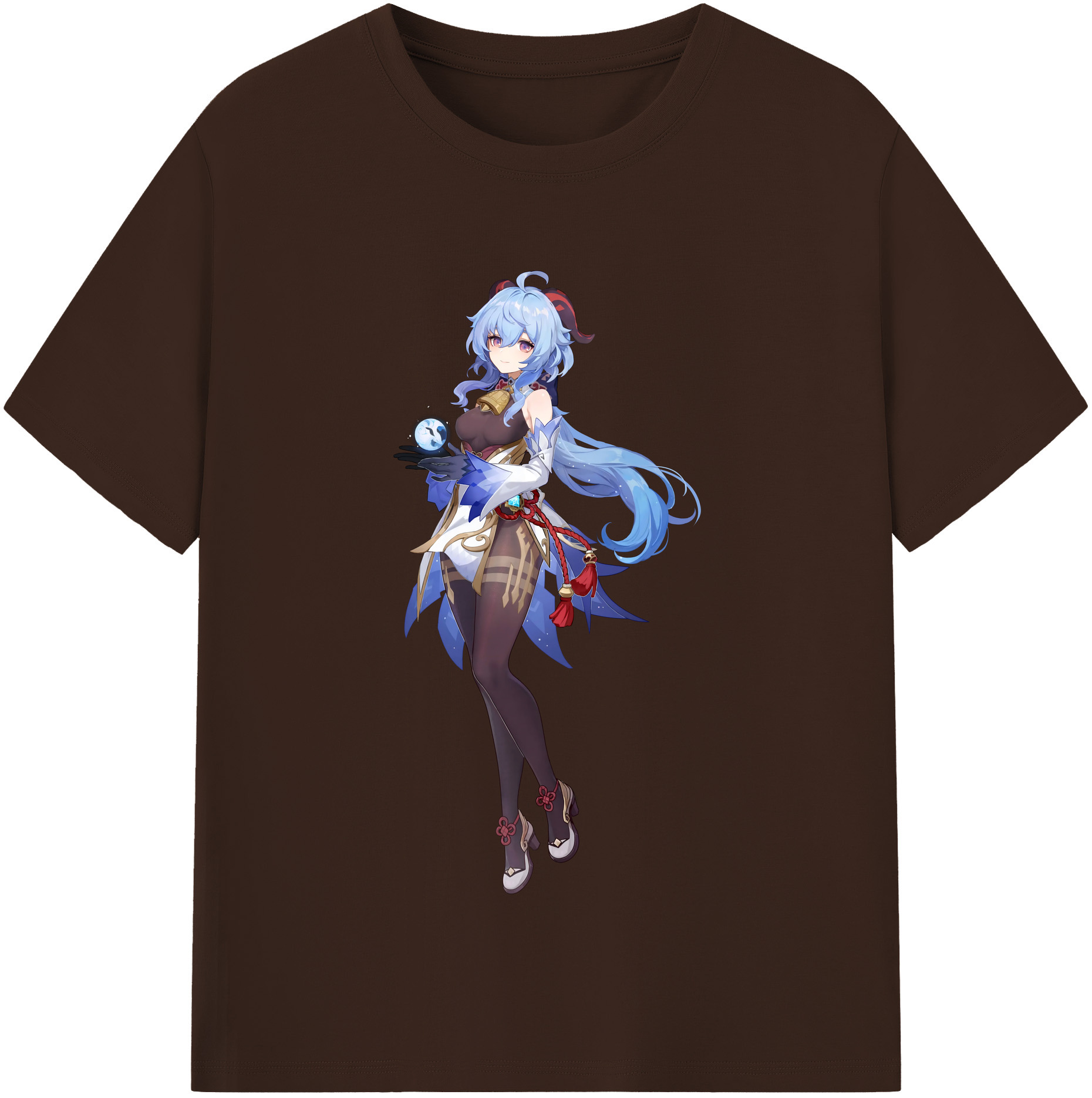 げんし神 甘雨 かんう genshin Ganyu 綿100％半袖Tシャツ（フロントプリント）